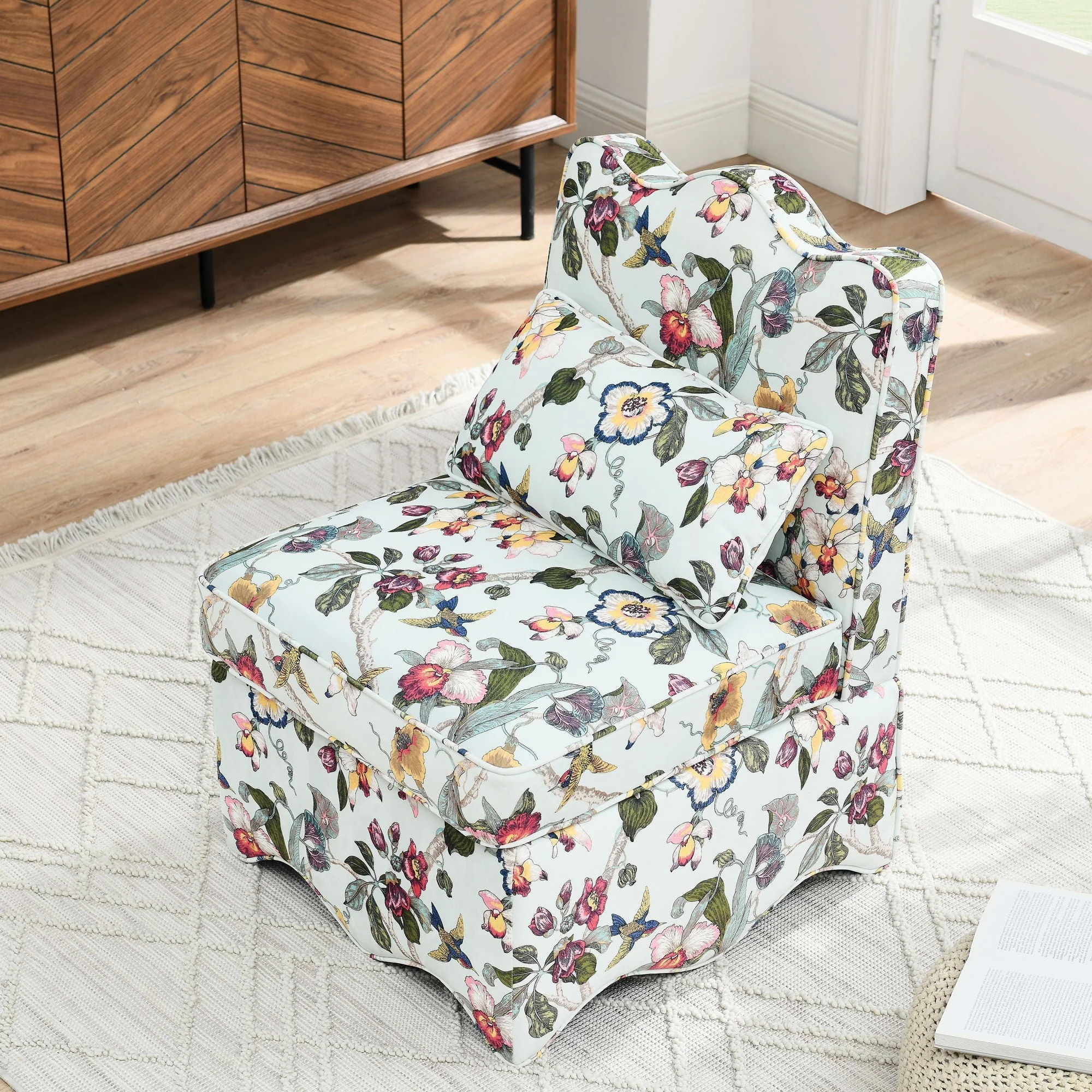 Stylish Flannel Dining Chair with Soft Cushion and Backrest - Image 6