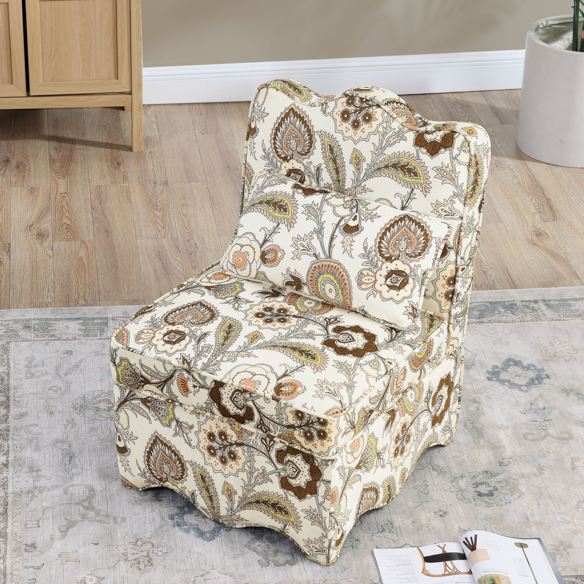Stylish Flannel Dining Chair with Soft Cushion and Backrest - Image 7