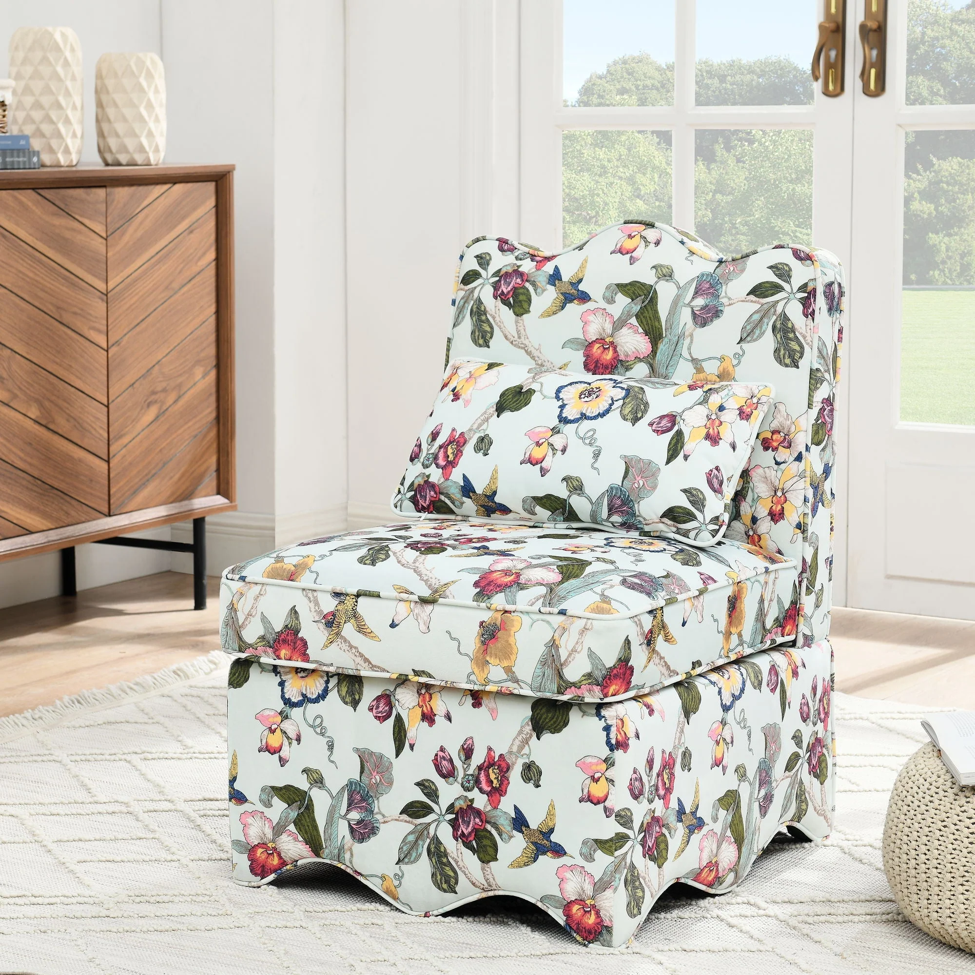 Stylish Flannel Dining Chair with Soft Cushion and Backrest - Image 9