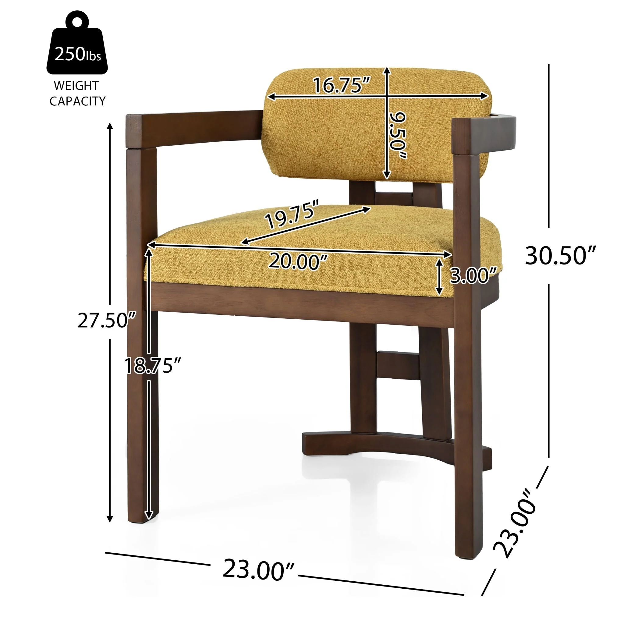 Stylish Indoor Upholstered Wood Dining Chair (Set of 2) - Image 4