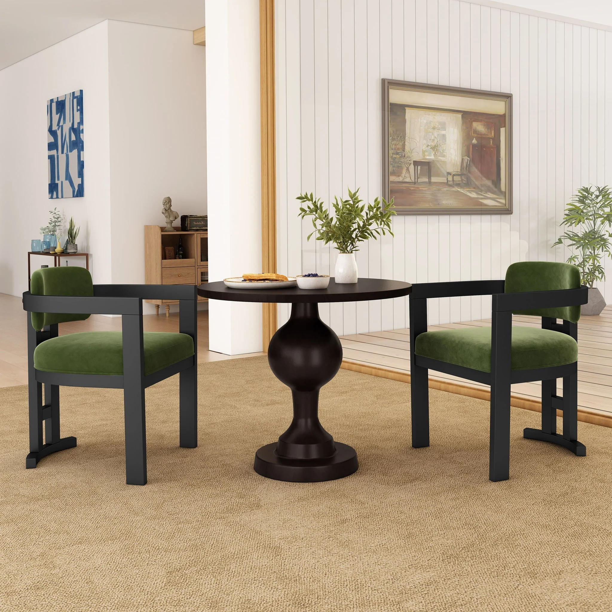 Stylish Indoor Upholstered Wood Dining Chair (Set of 2) - Image 5