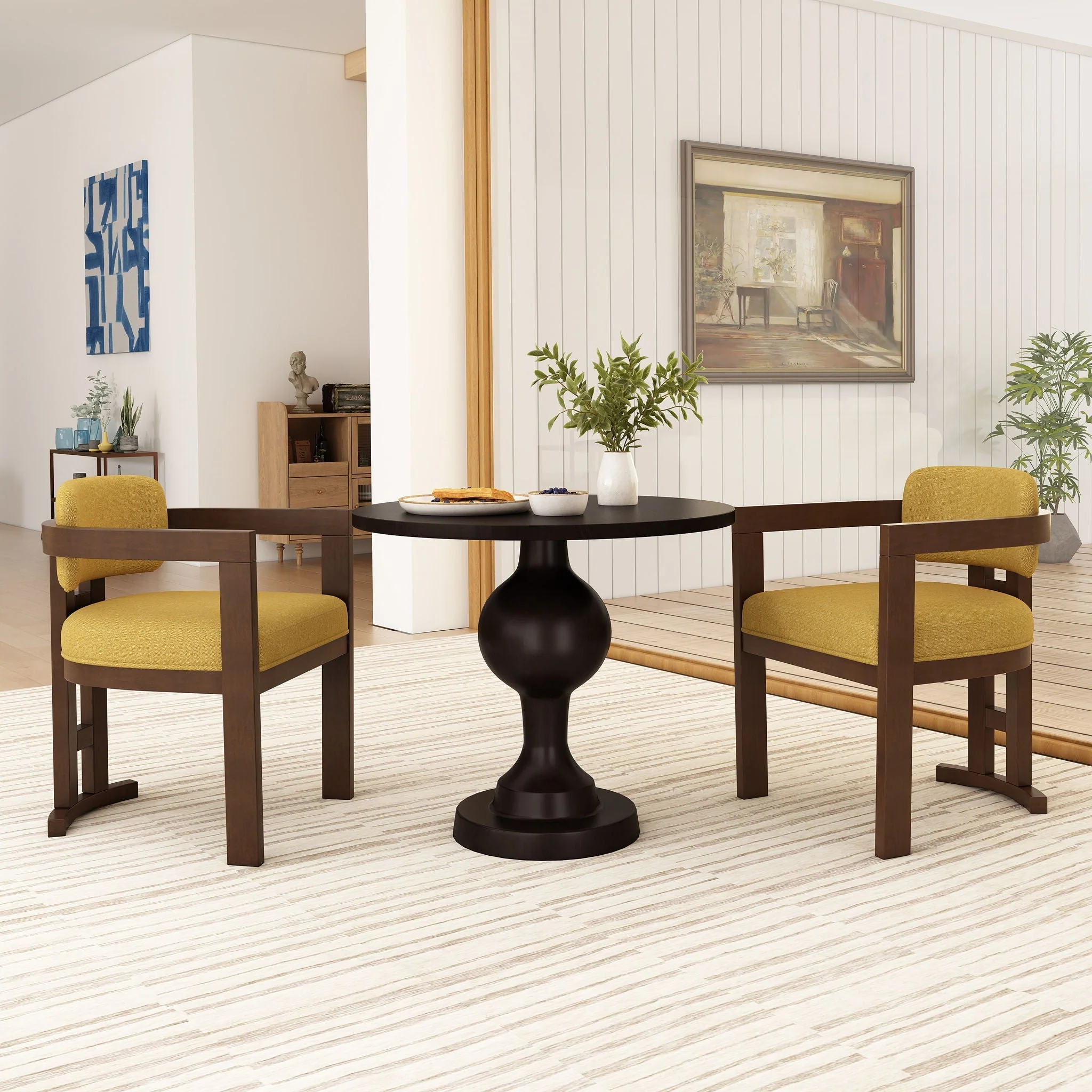 Stylish Indoor Upholstered Wood Dining Chair (Set of 2) - Image 7