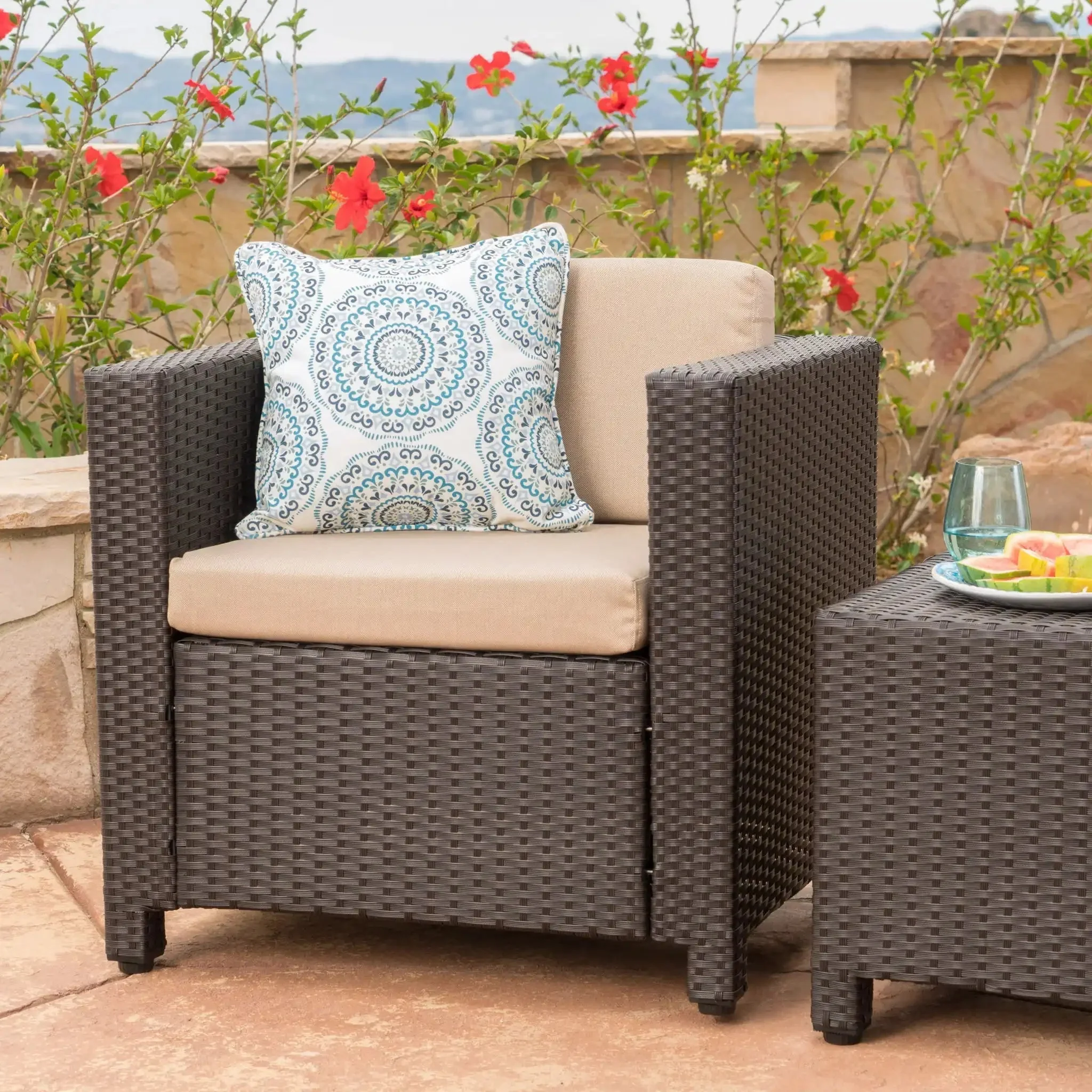 Stylish Outdoor Club Chair With Weather Resistant Cushions - Image 9