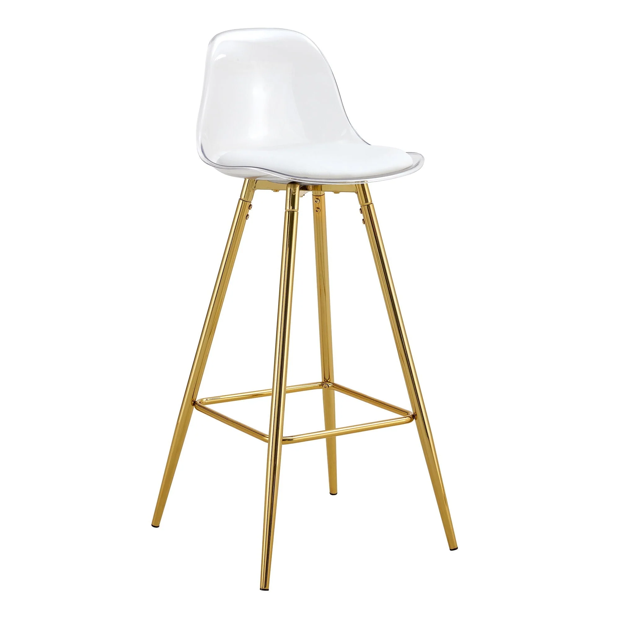 Stylish Upholstered Bar Chairs With Metal Leg - Image 2