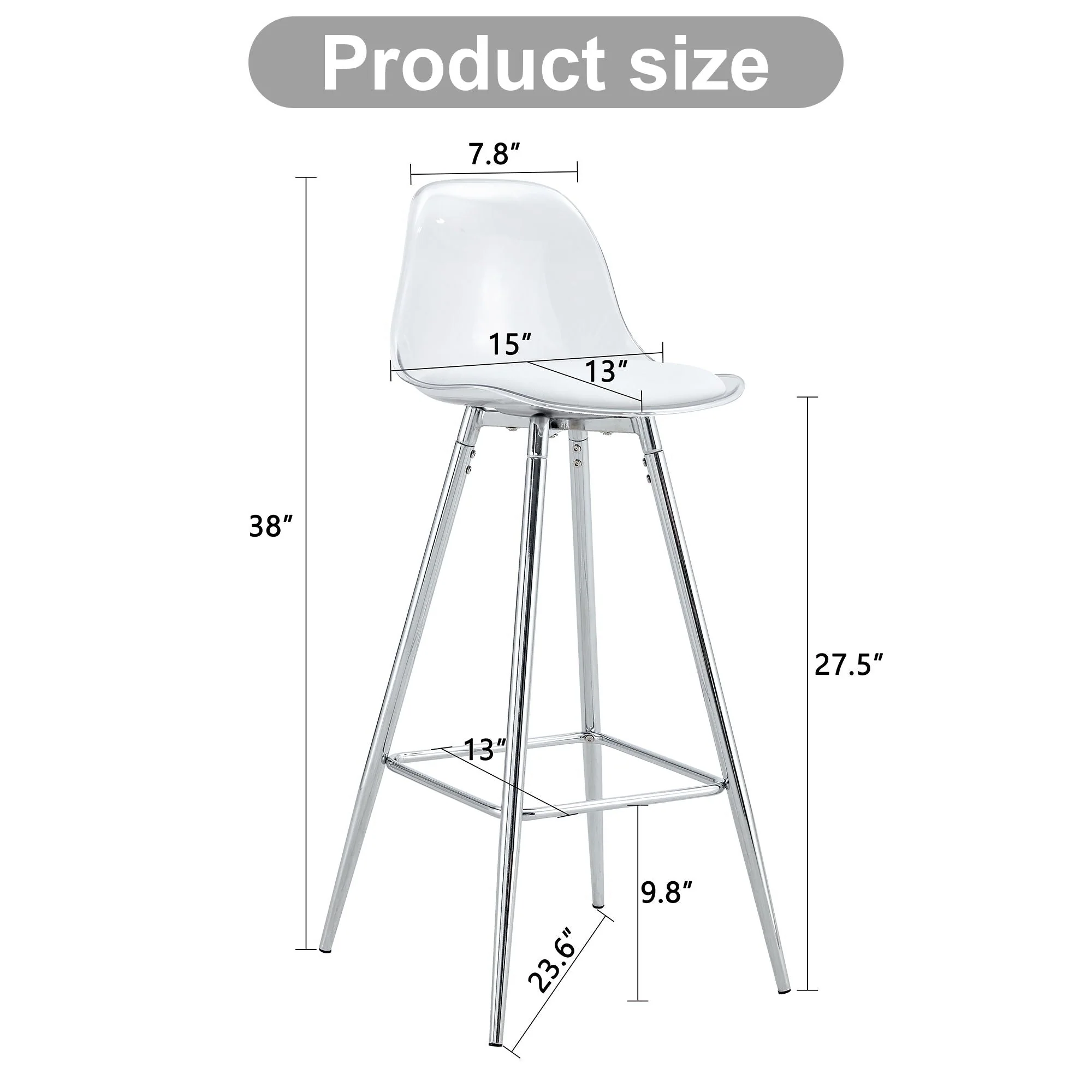Stylish Upholstered Bar Chairs With Metal Leg - Image 3