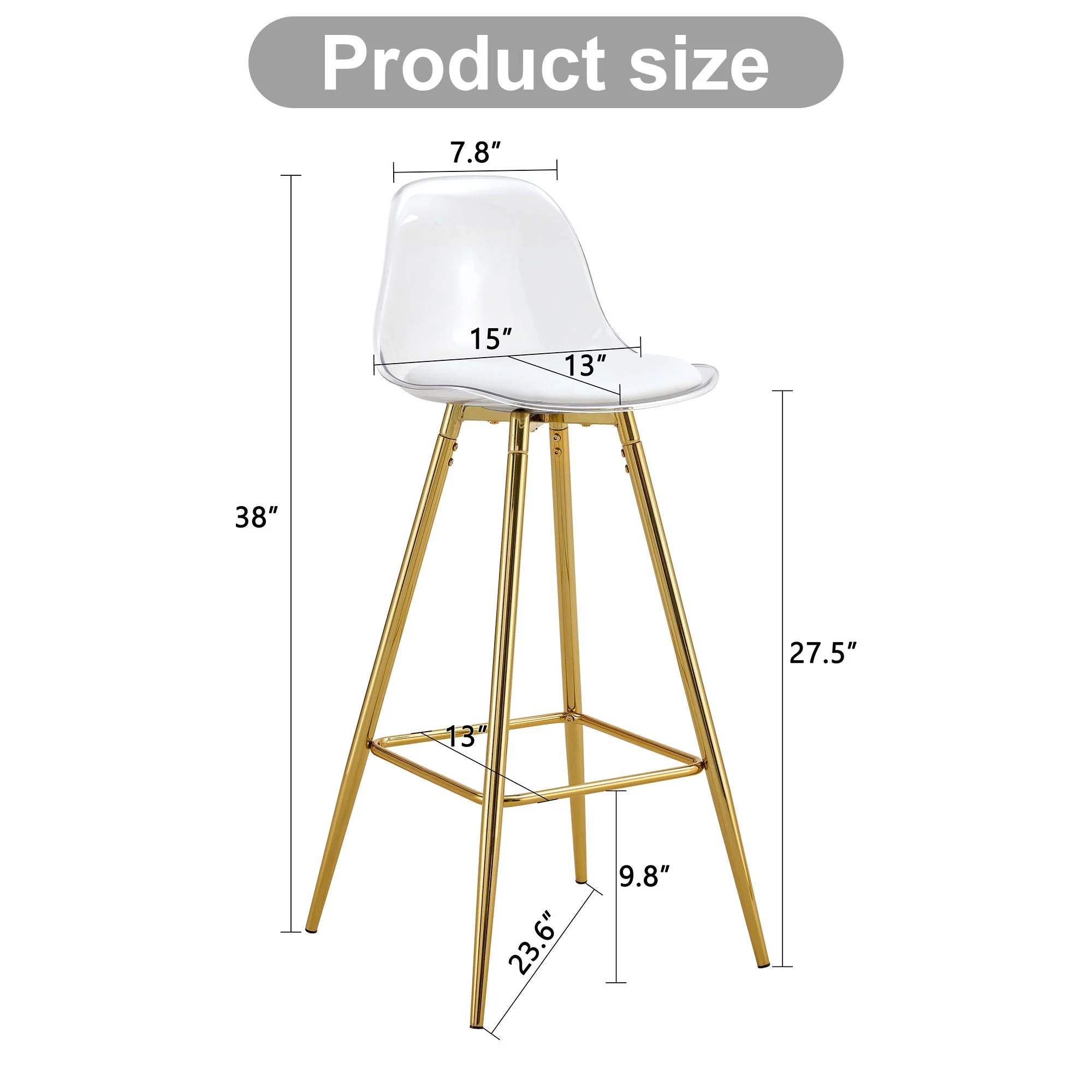 Stylish Upholstered Bar Chairs With Metal Leg - Image 4