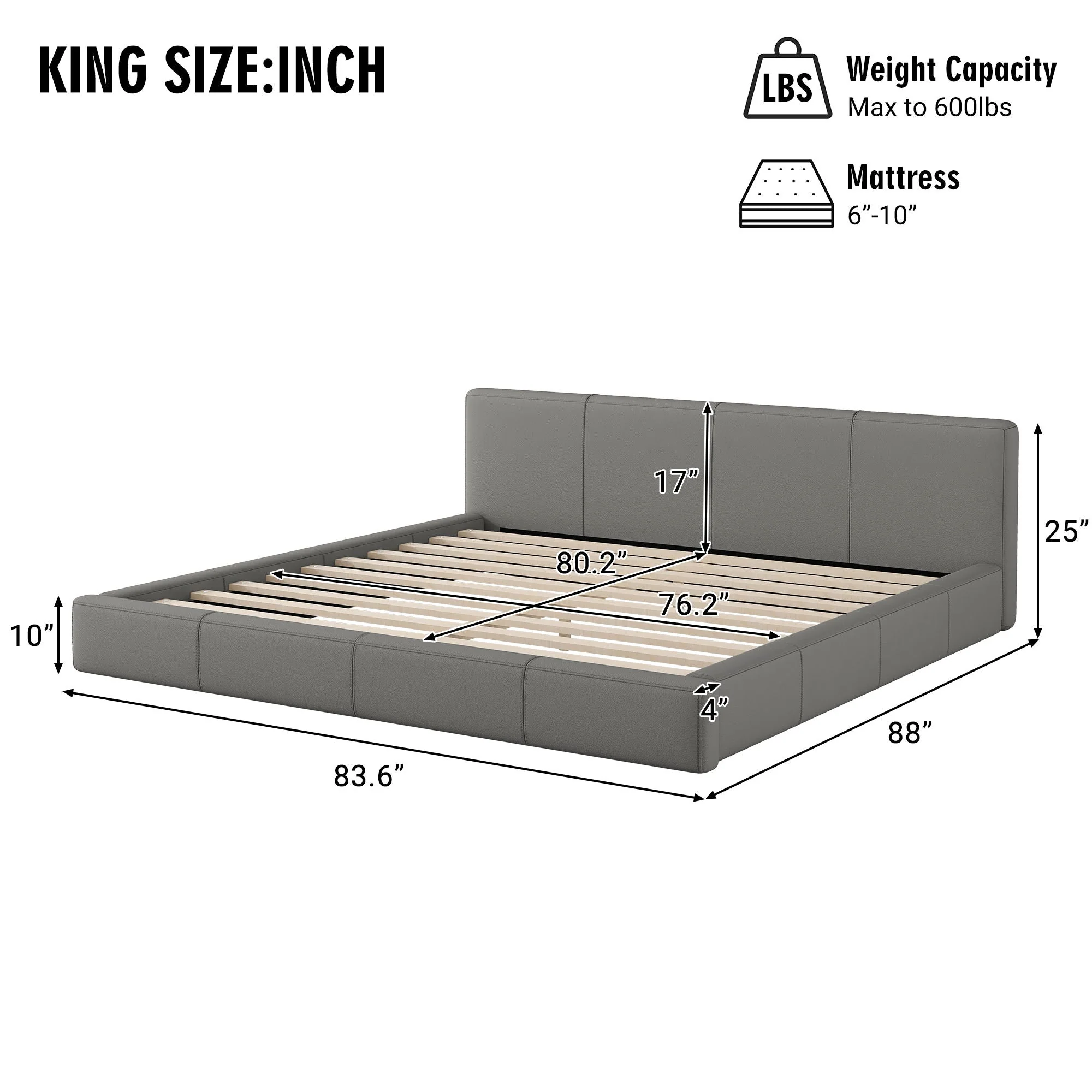 Stylish Upholstered Bed With Birch Wood Frame - Image 17