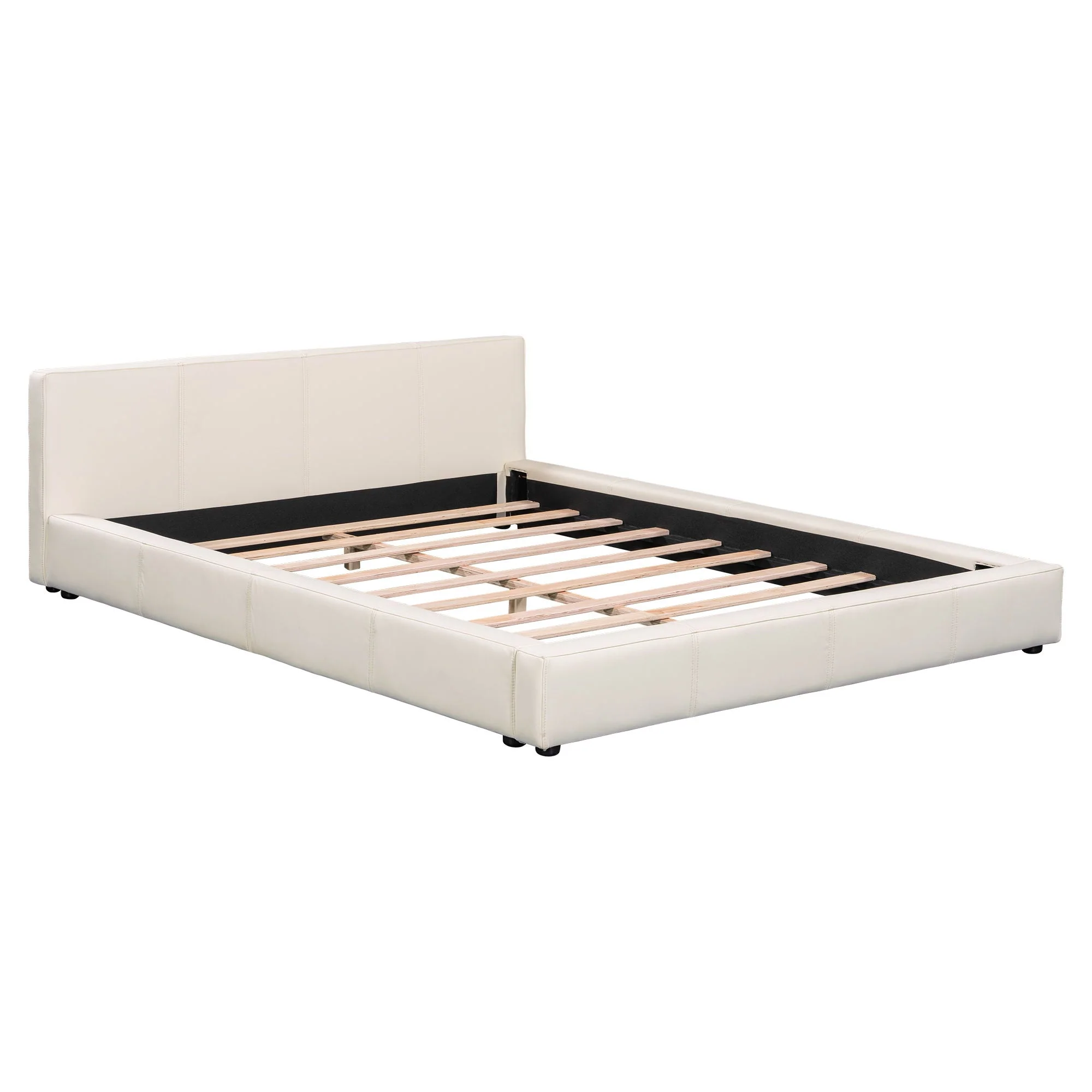Stylish Upholstered Bed With Birch Wood Frame - Image 2
