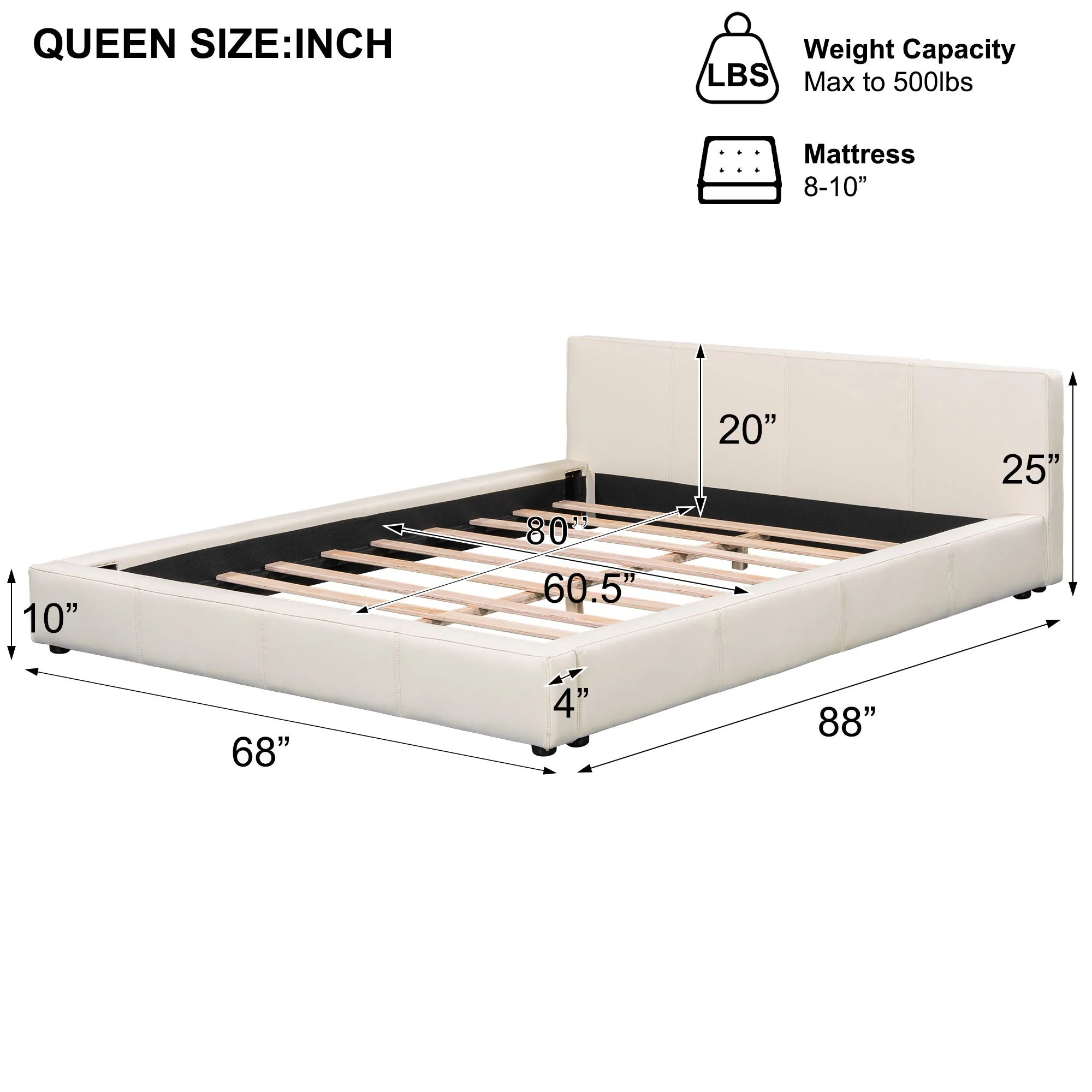 Stylish Upholstered Bed With Birch Wood Frame - Image 21