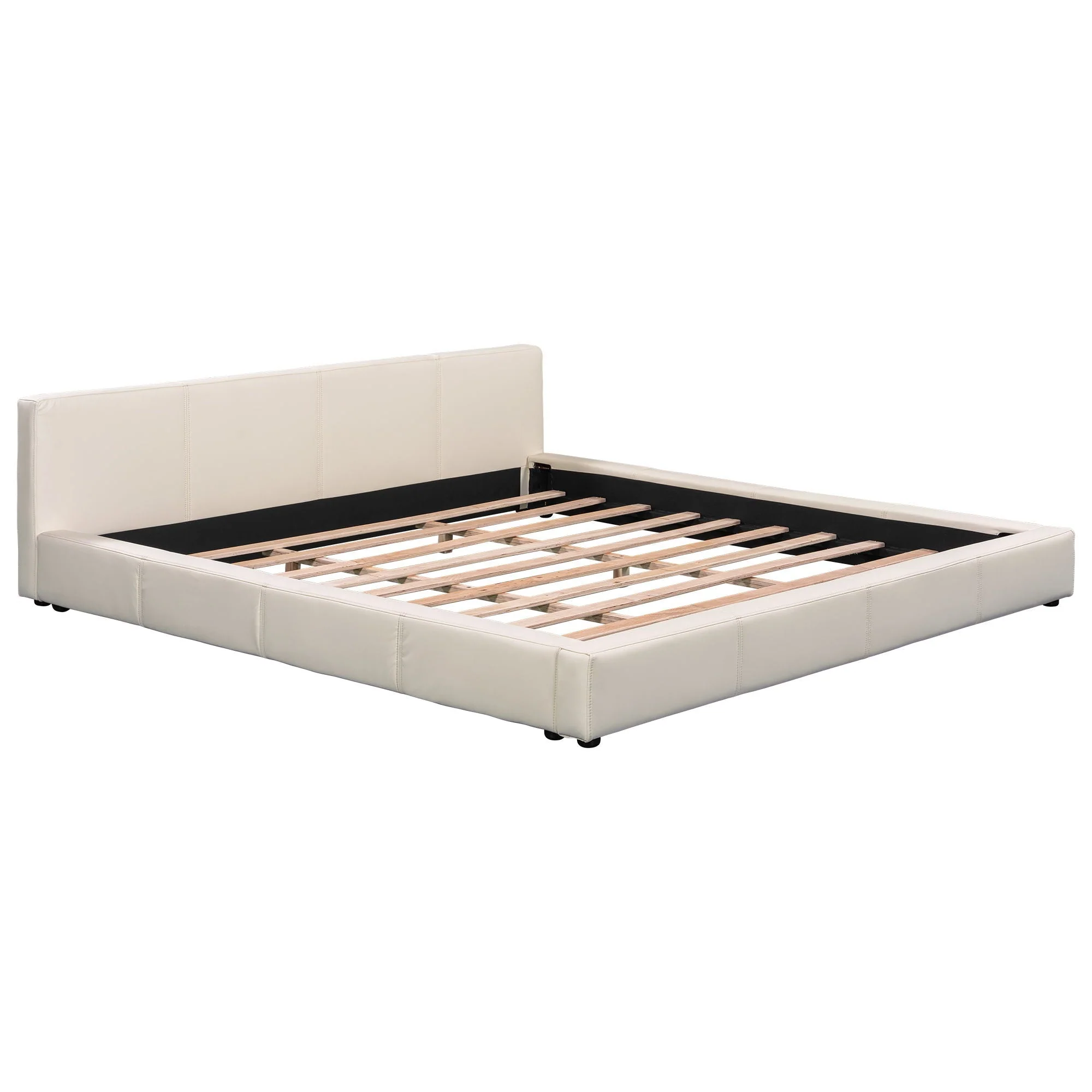 Stylish Upholstered Bed With Birch Wood Frame - Image 3