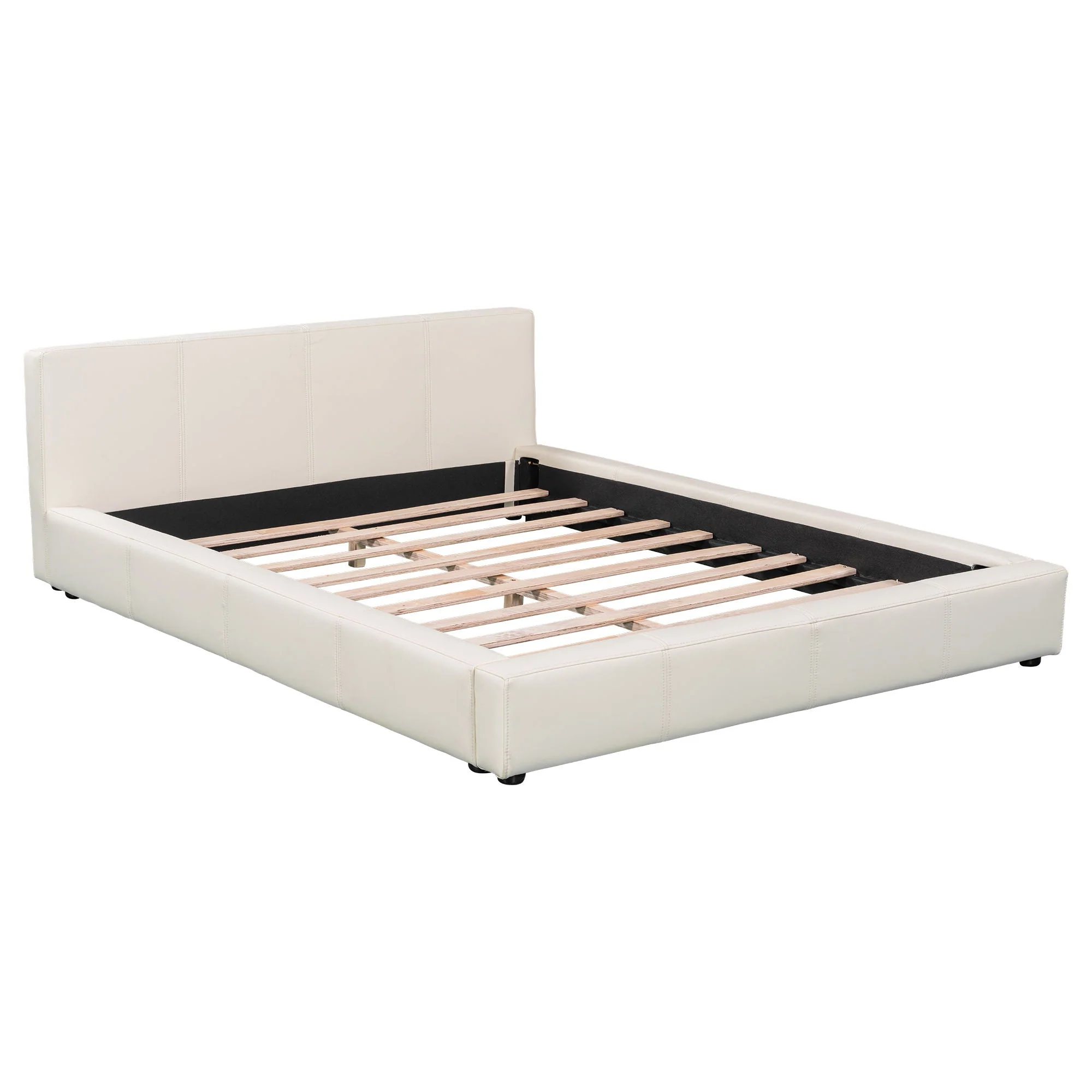 Stylish Upholstered Bed With Birch Wood Frame - Image 4