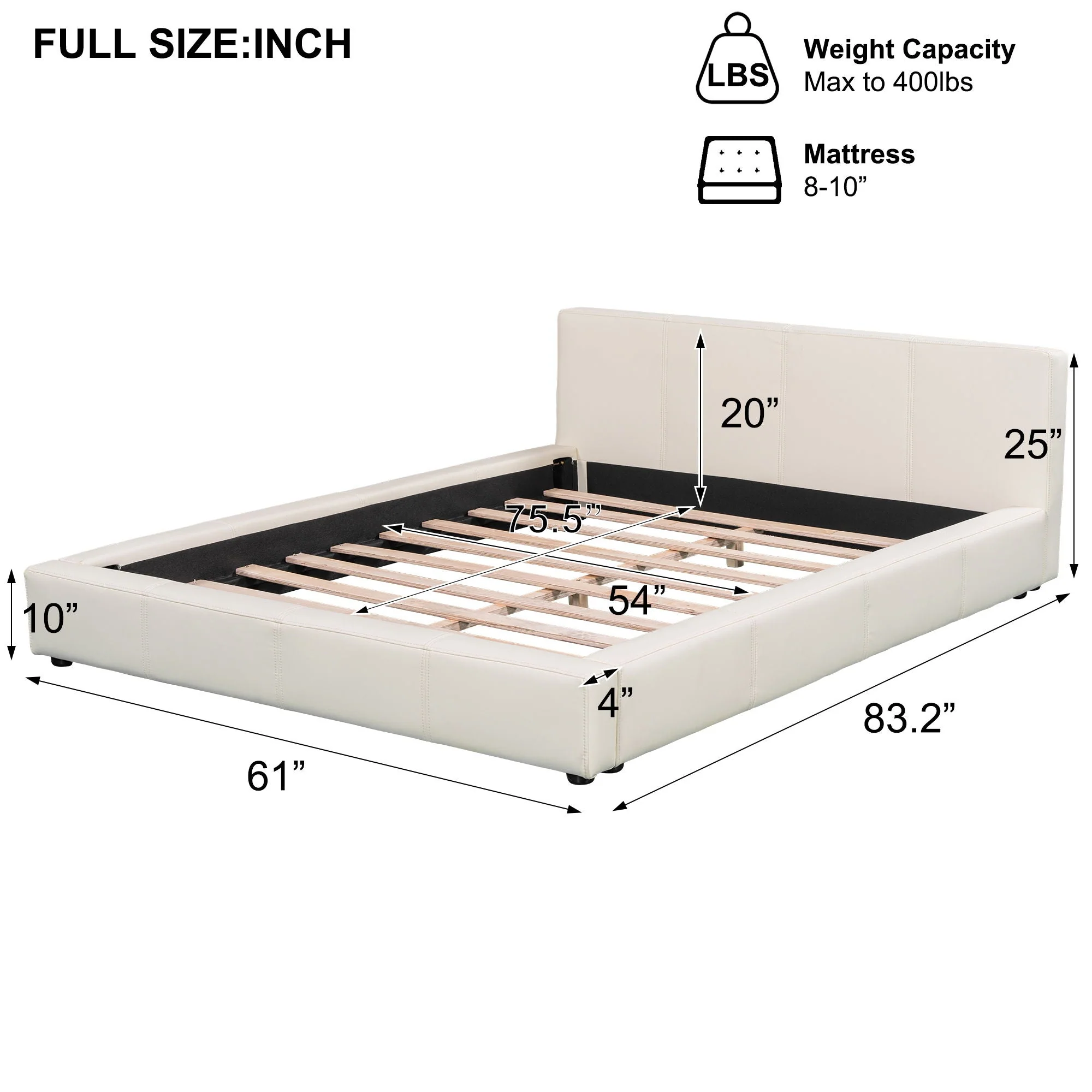 Stylish Upholstered Bed With Birch Wood Frame - Image 7