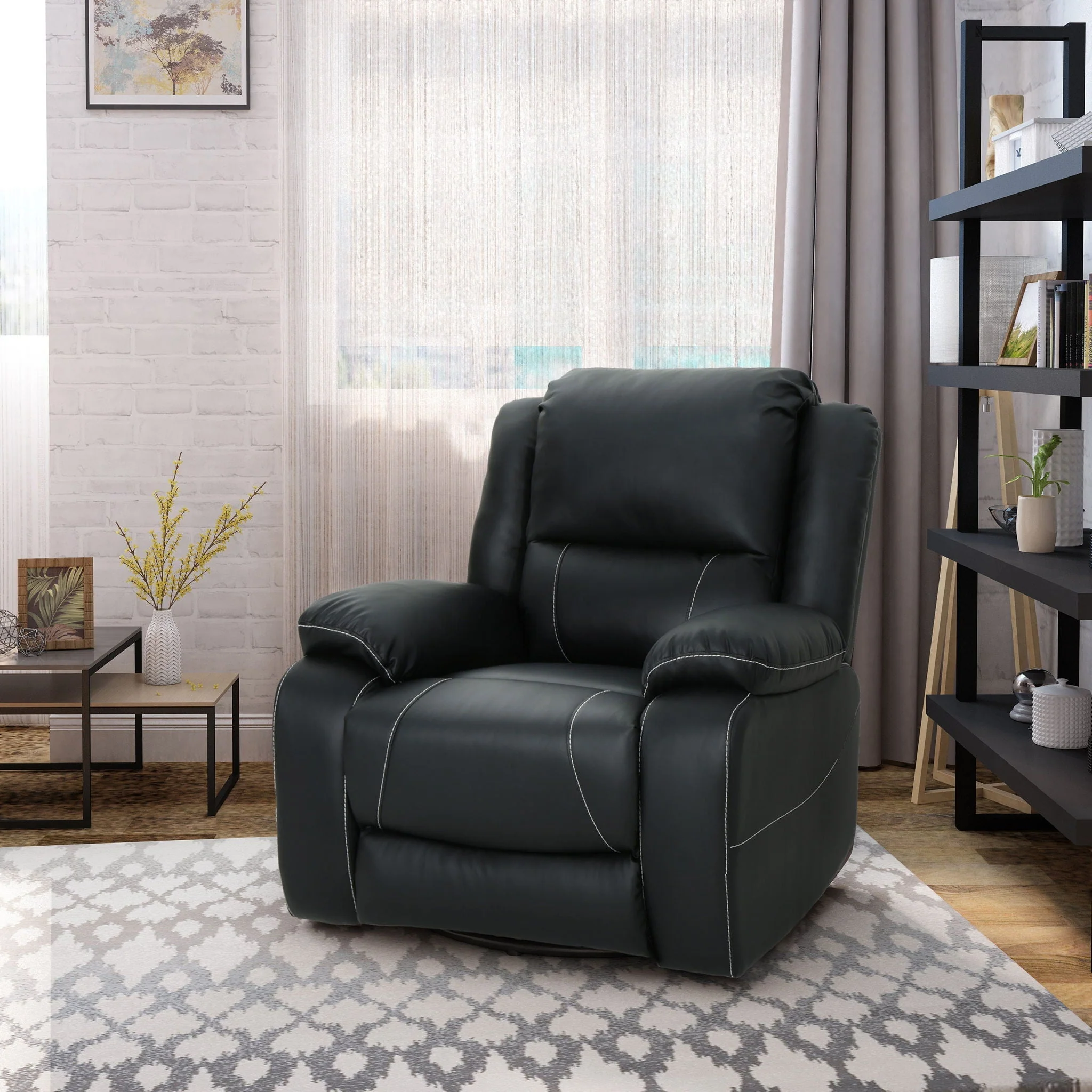 Stylish Wide Manual Swivel Standard Recliner - Image 2