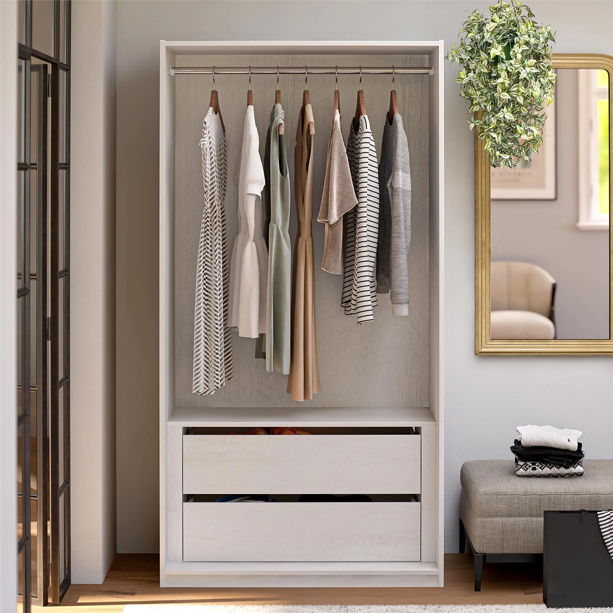 Suite Style Modular Extra Wide Wardrobe With Drawers - White - Image 4