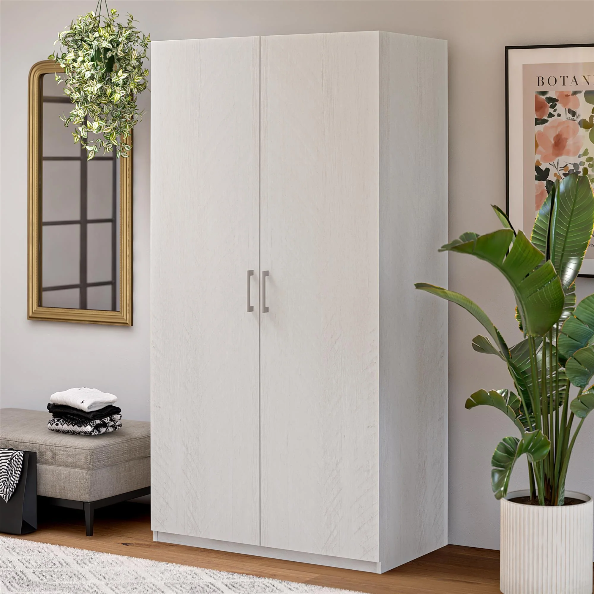 Suite Style Modular Extra Wide Wardrobe With Open Shelves - White - Image 4