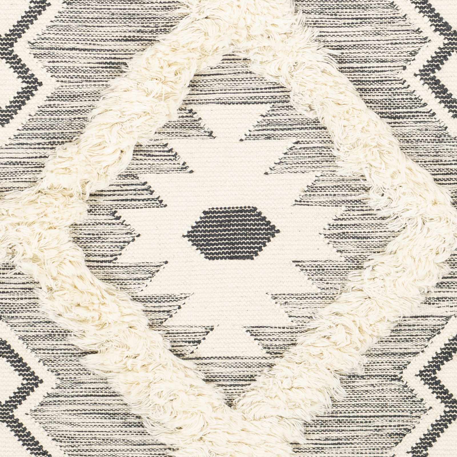 Sultan Charcoal/Beige Tribal Tassel Wool Rug - Clearance - Image 8