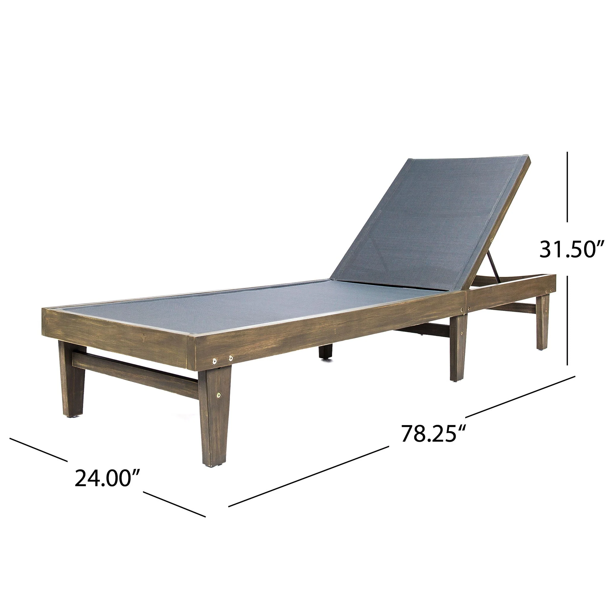 Summerland Chaise Lounge Dark Mesh Outdoor Seating - Dark Gray - Image 2