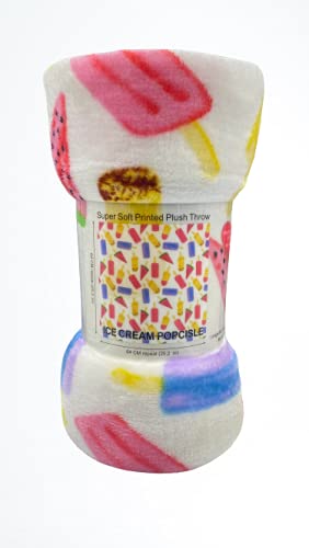 Summertime Fun by Decor&More Extra Soft Throw Blanket (50" x 60") - Ice Cream, Popsicles & Watermelon for Boys and Girls and Kids of Any Age - Image 3
