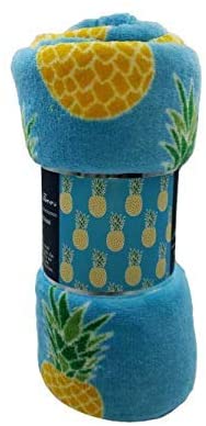 Summertime Whimsy Plush Fleece Throw Blanket (50" x 60") - Pineapple - Image 2