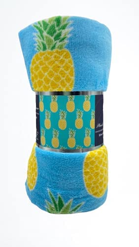 Summertime Whimsy Plush Fleece Throw Blanket (50" x 60") - Pineapple - Image 8