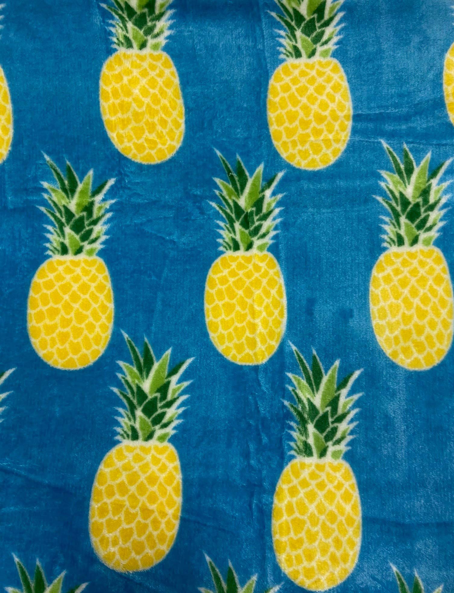 Summertime Whimsy Plush Fleece Throw Blanket (50" x 60") - Pineapple - Image 7