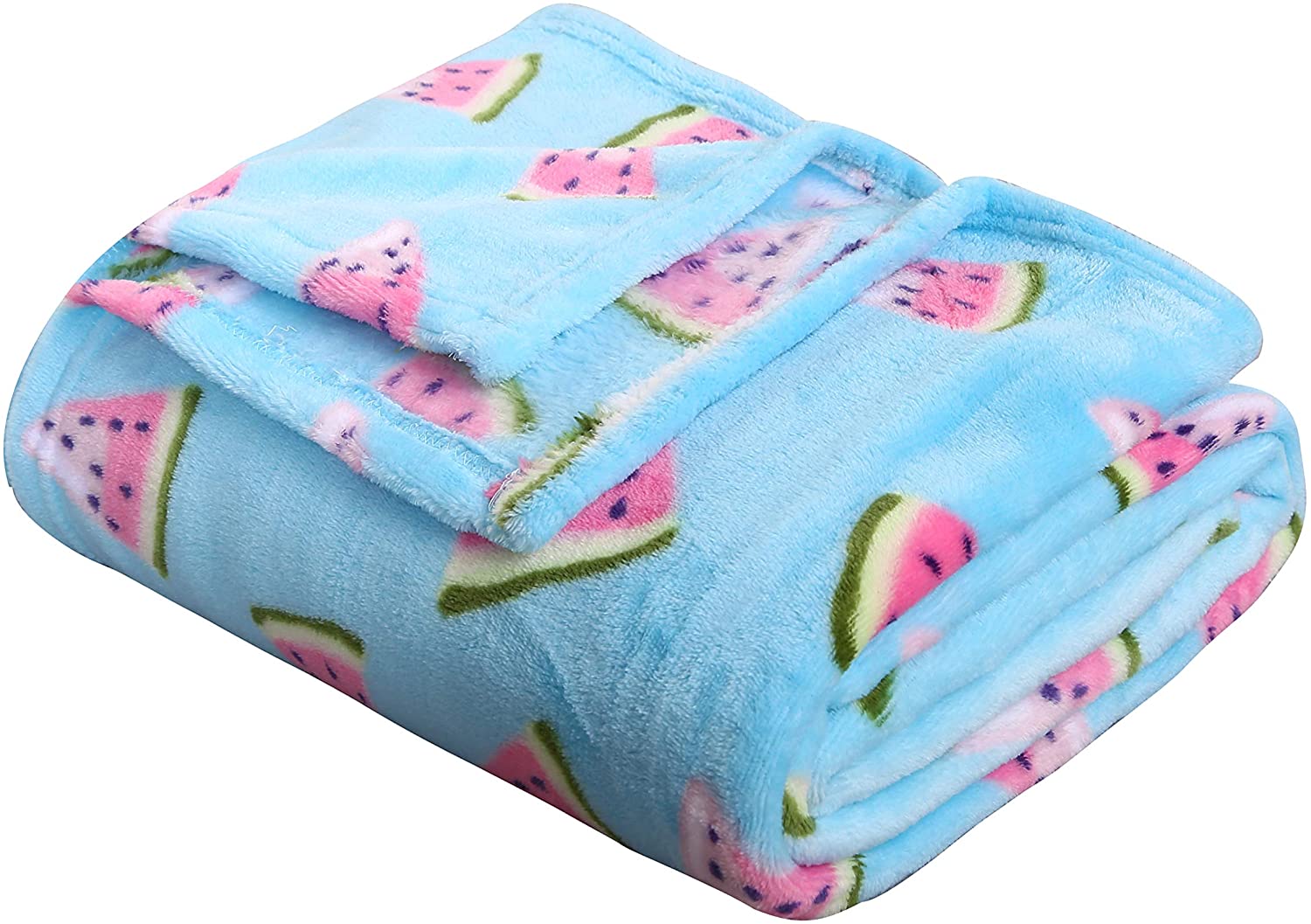 Summertime Whimsy Plush Fleece Throw Blanket (50" x 60") - Watermelon Slices - Image 2