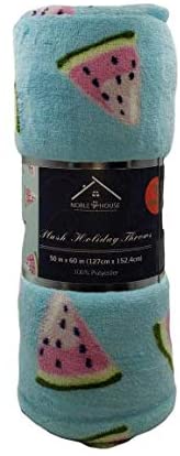 Summertime Whimsy Plush Fleece Throw Blanket (50" x 60") - Watermelon Slices - Image 5