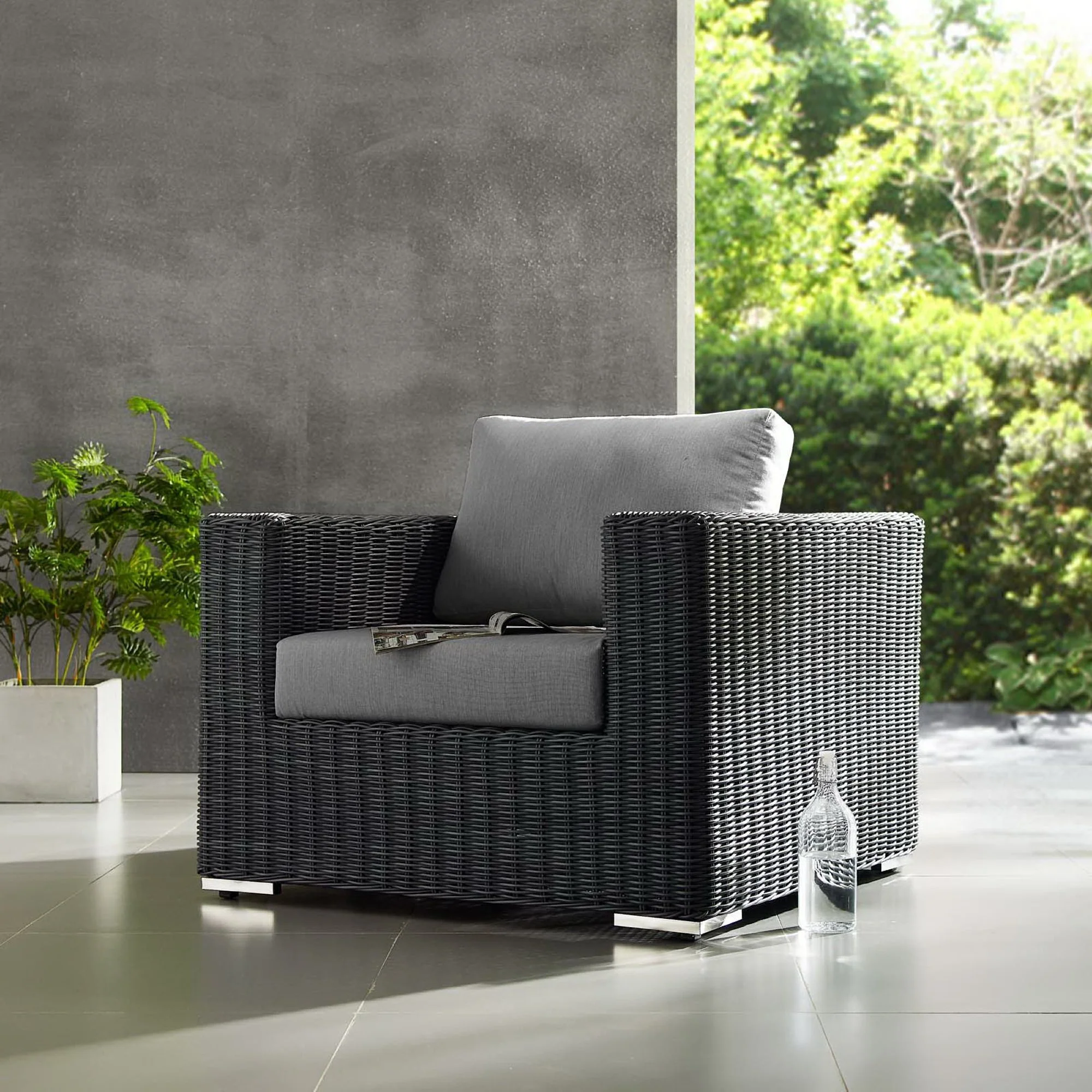 Summon Outdoor Patio Fabric Sunbrella� Armchair by Modway - Image 4