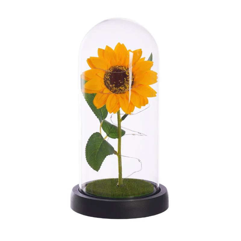 Sunflower LED Dome Lamp Artificial Flower Gift for Mom Grandma Home Decor - Image 4