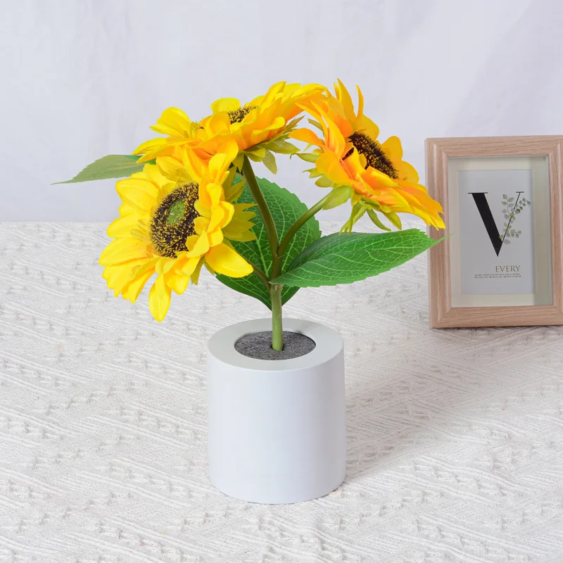 Sunflower LED Night Light USB Rechargeable Bedside Table Lamp Kids Room Decor - Image 7