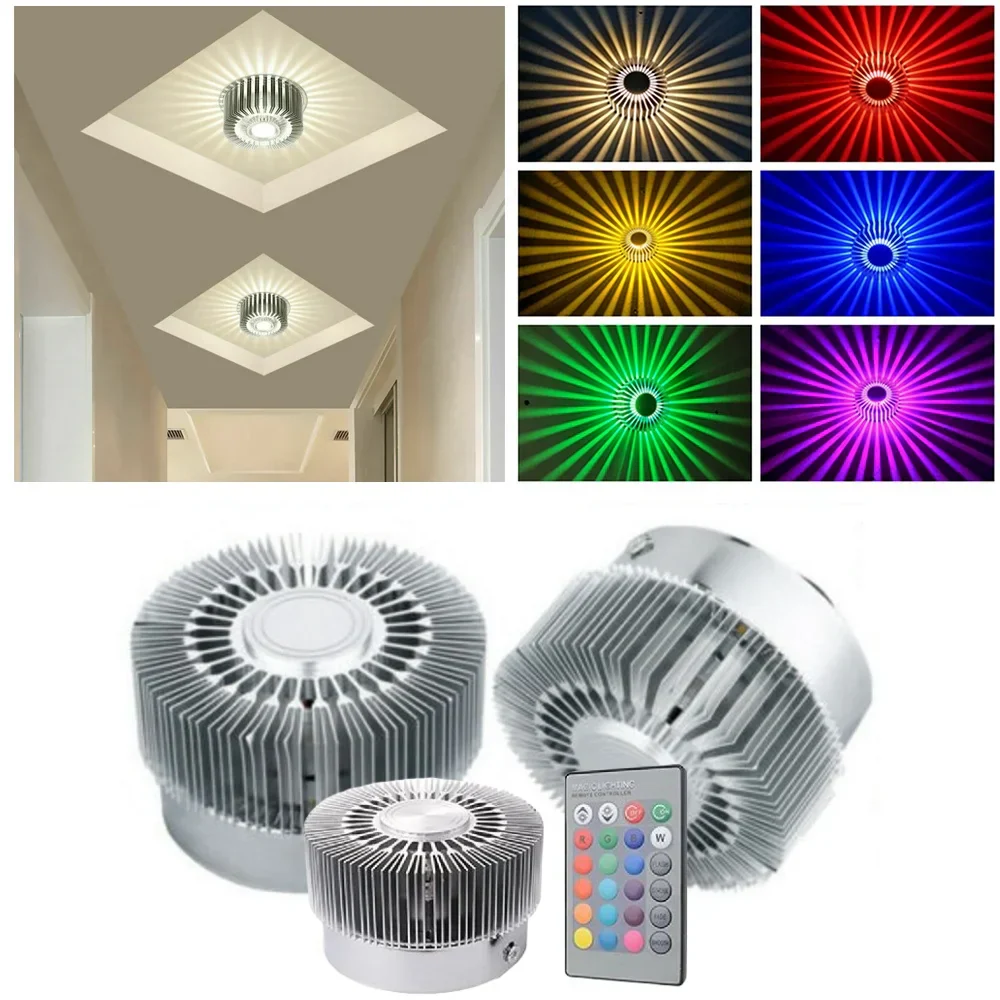 Sunflower LED Wall Lamp RGB Projection Corridor Indoor Creative Light 3W - Image 3