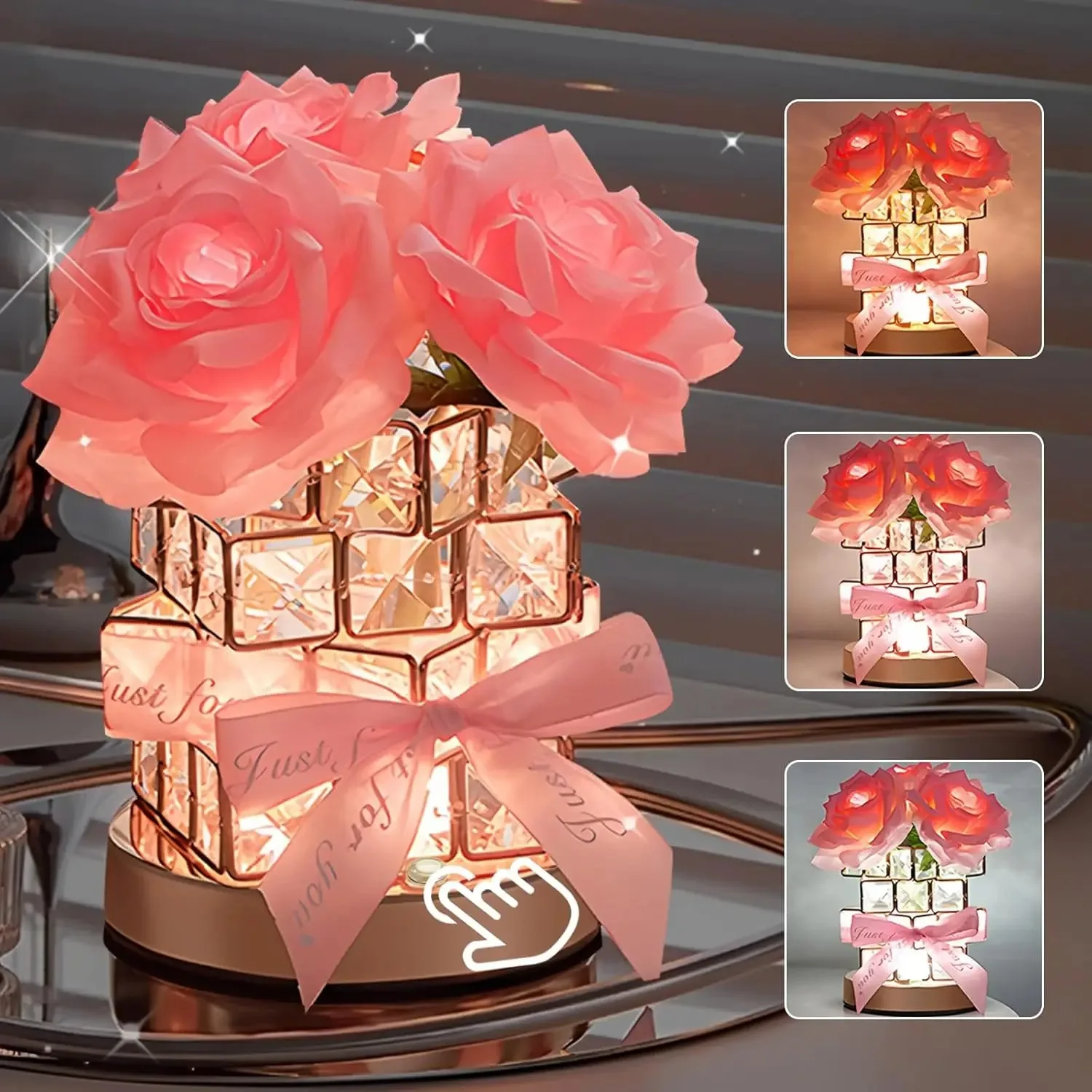 Sunflower Touch LED Table Lamp Rechargeable Night Light 3-Color Dimmable Decor - Image 7