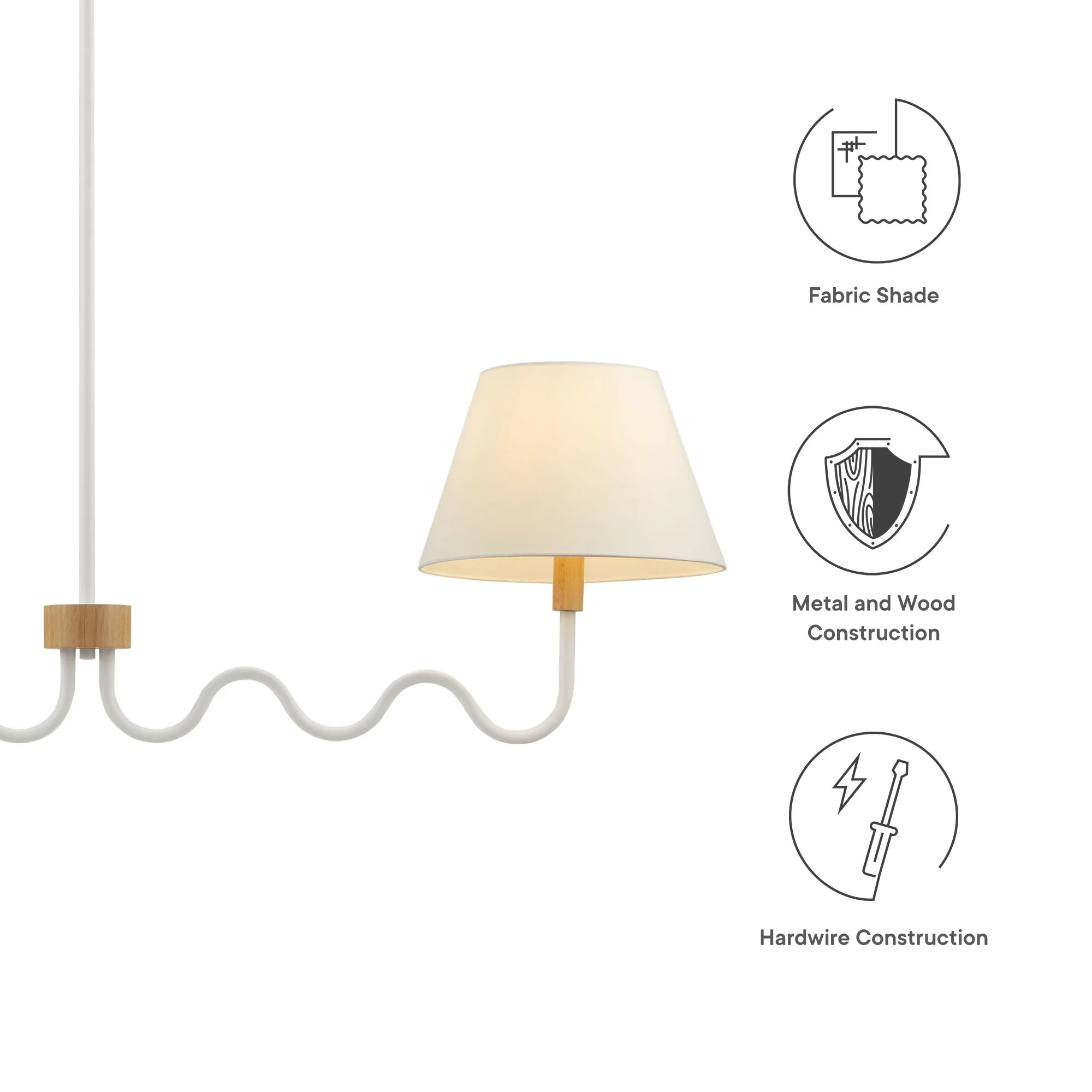 Sunlit Squiggle 2-Arm Pendant Light by Modway - Image 11
