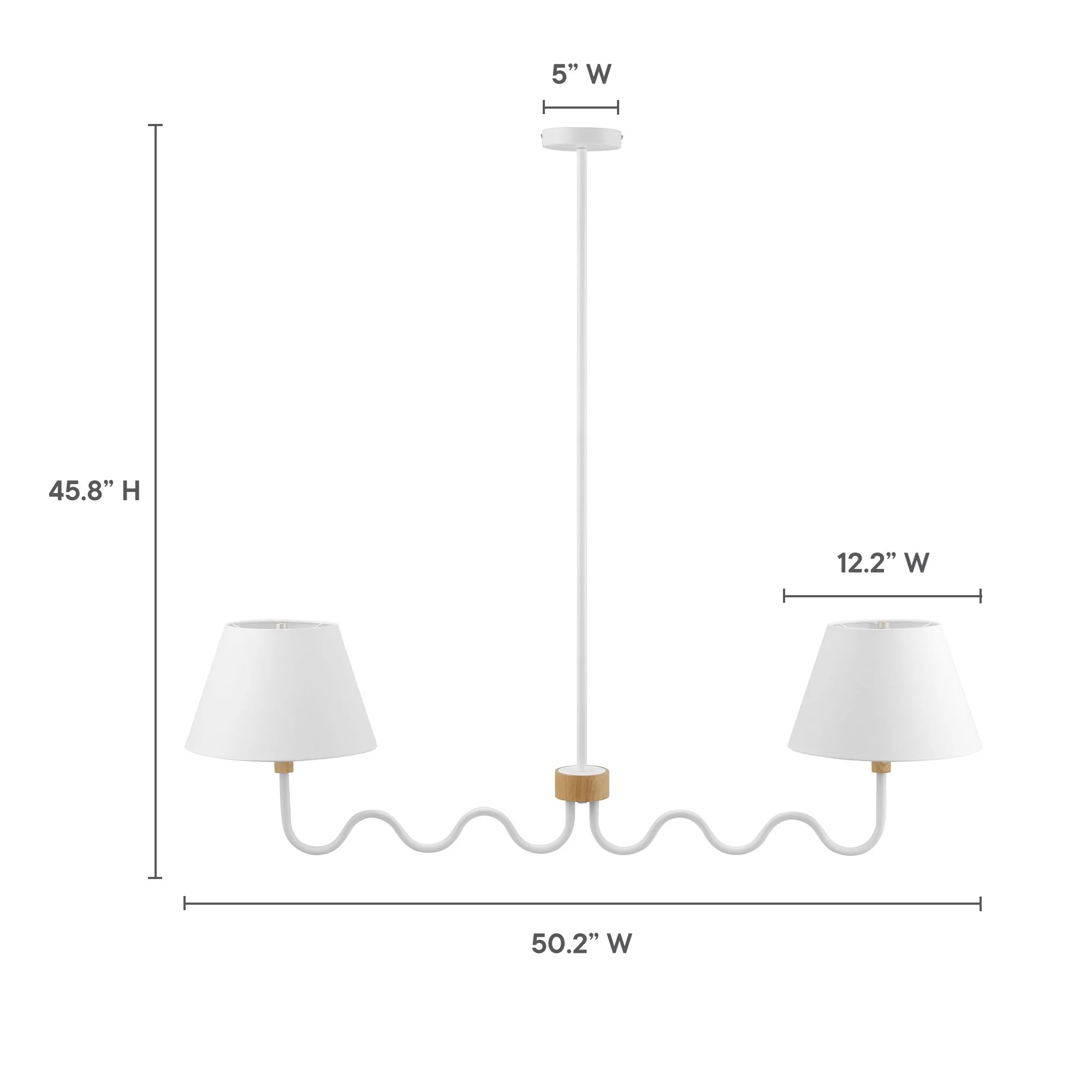 Sunlit Squiggle 2-Arm Pendant Light by Modway - Image 13