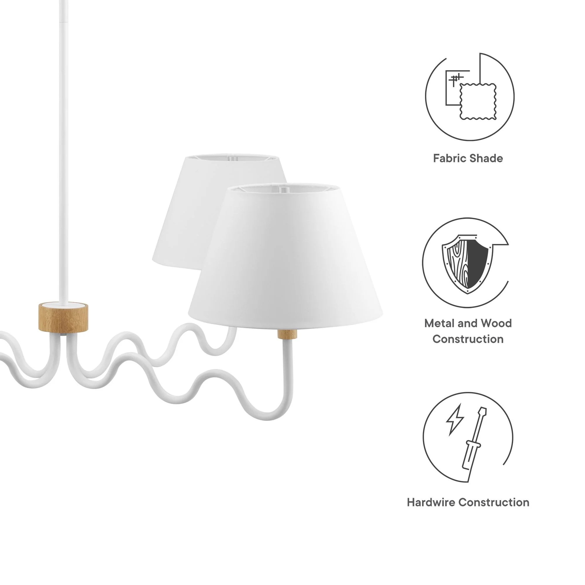 Sunlit Squiggle 4-Arm Pendant Light by Modway - Image 13