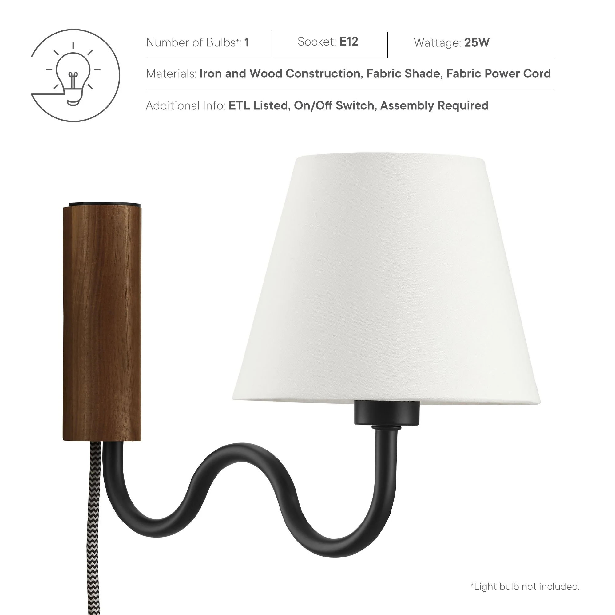 Sunlit Squiggle Arm Wall Sconce by Modway - Image 3