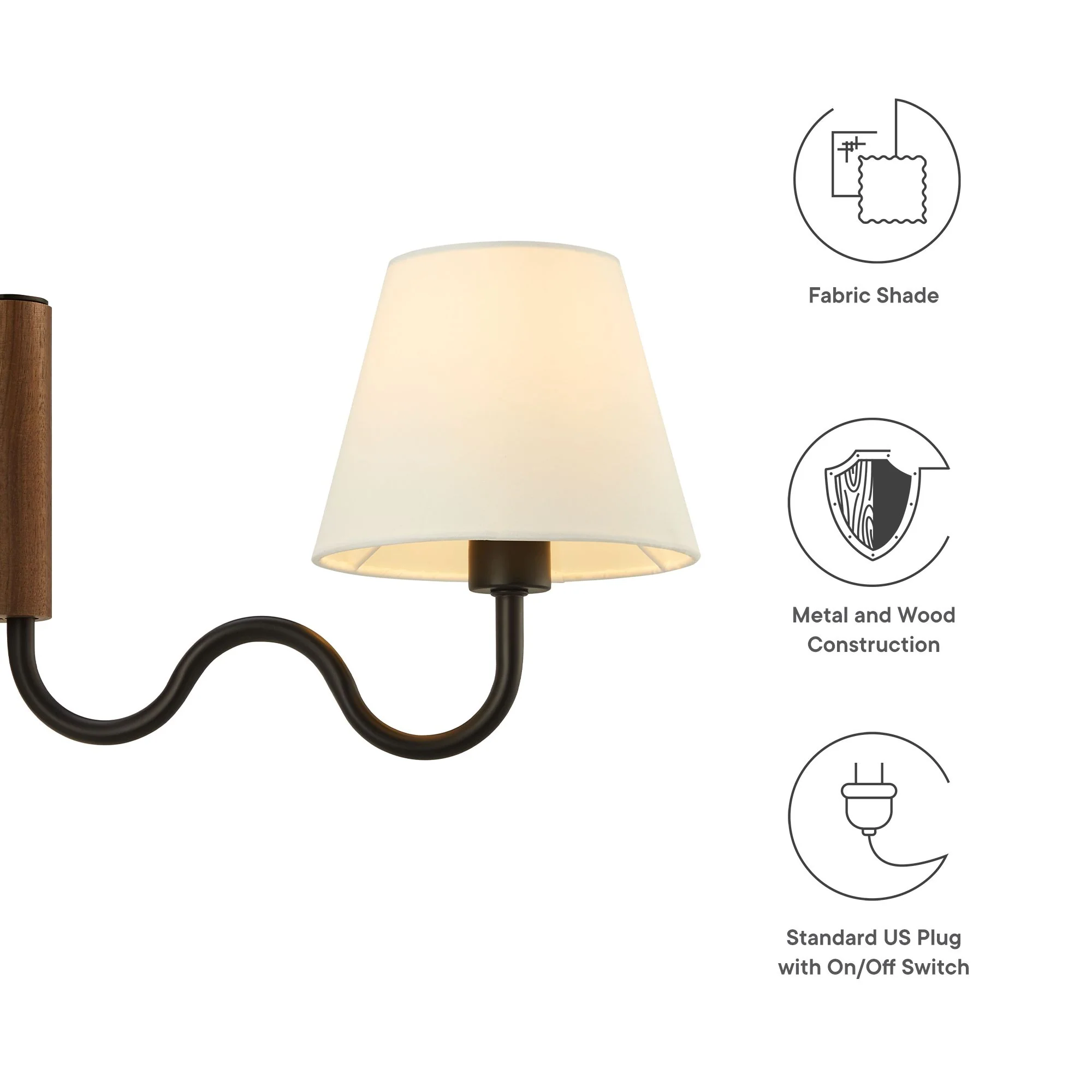 Sunlit Squiggle Arm Wall Sconce by Modway - Image 4