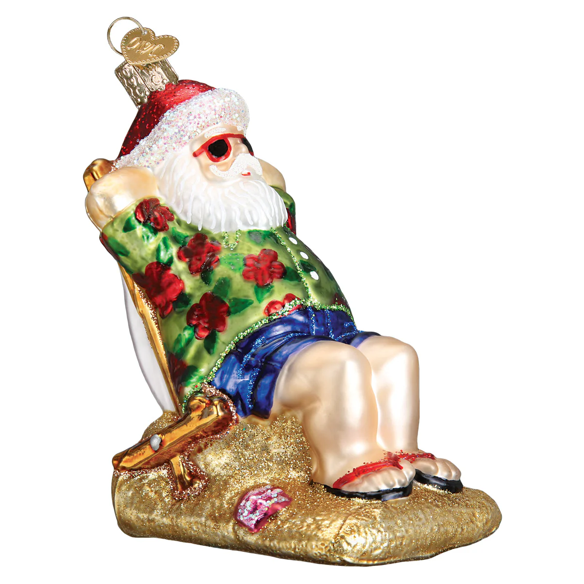 Sunning Santa Ornament by Old World Christmas - Image 3