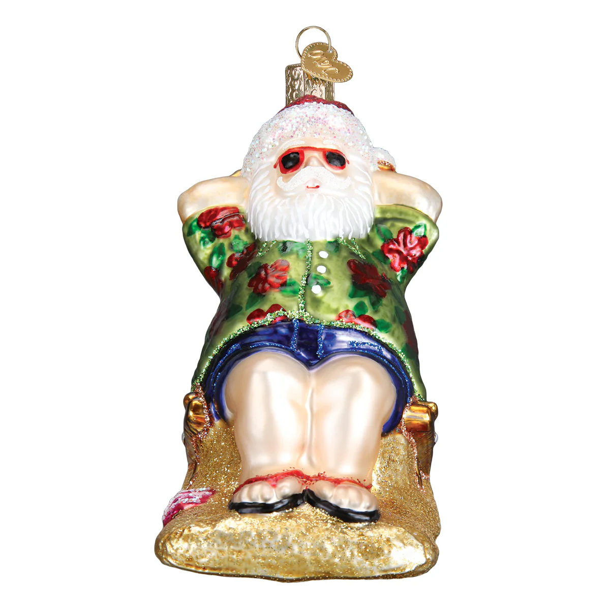 Sunning Santa Ornament by Old World Christmas - Image 4