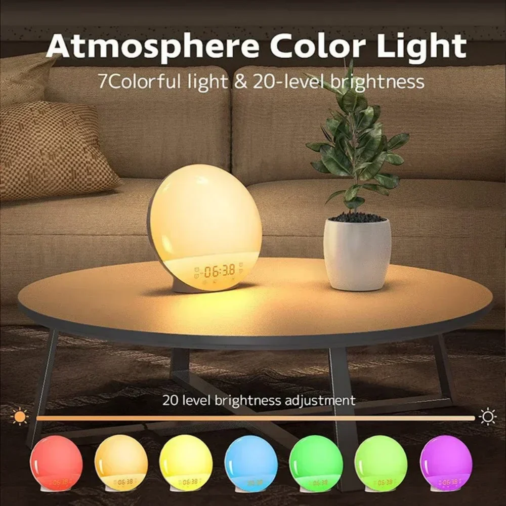 Sunrise Alarm Clock with FM Radio Wake Up Light LED Night Lamp - Image 4