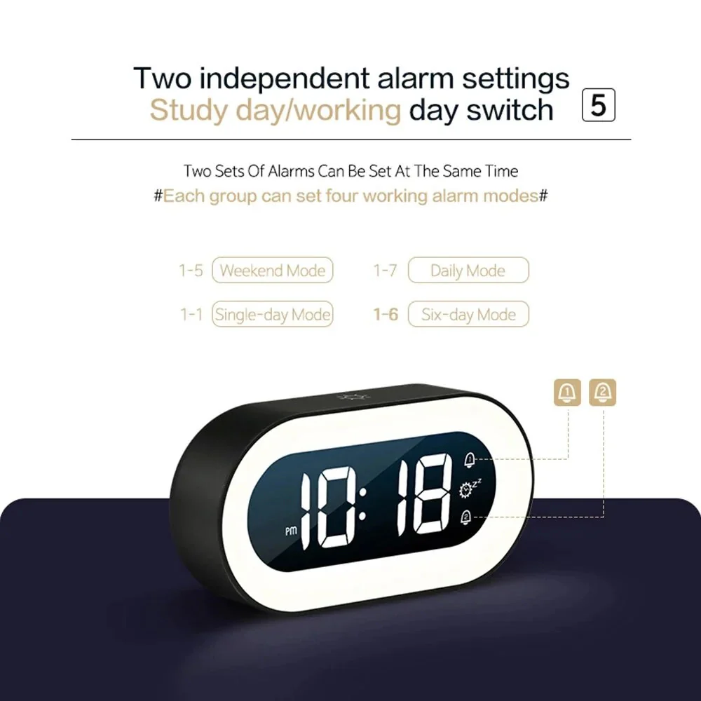 Sunrise Alarm Clock with Night Light and Nature Sounds USB-C - Image 3