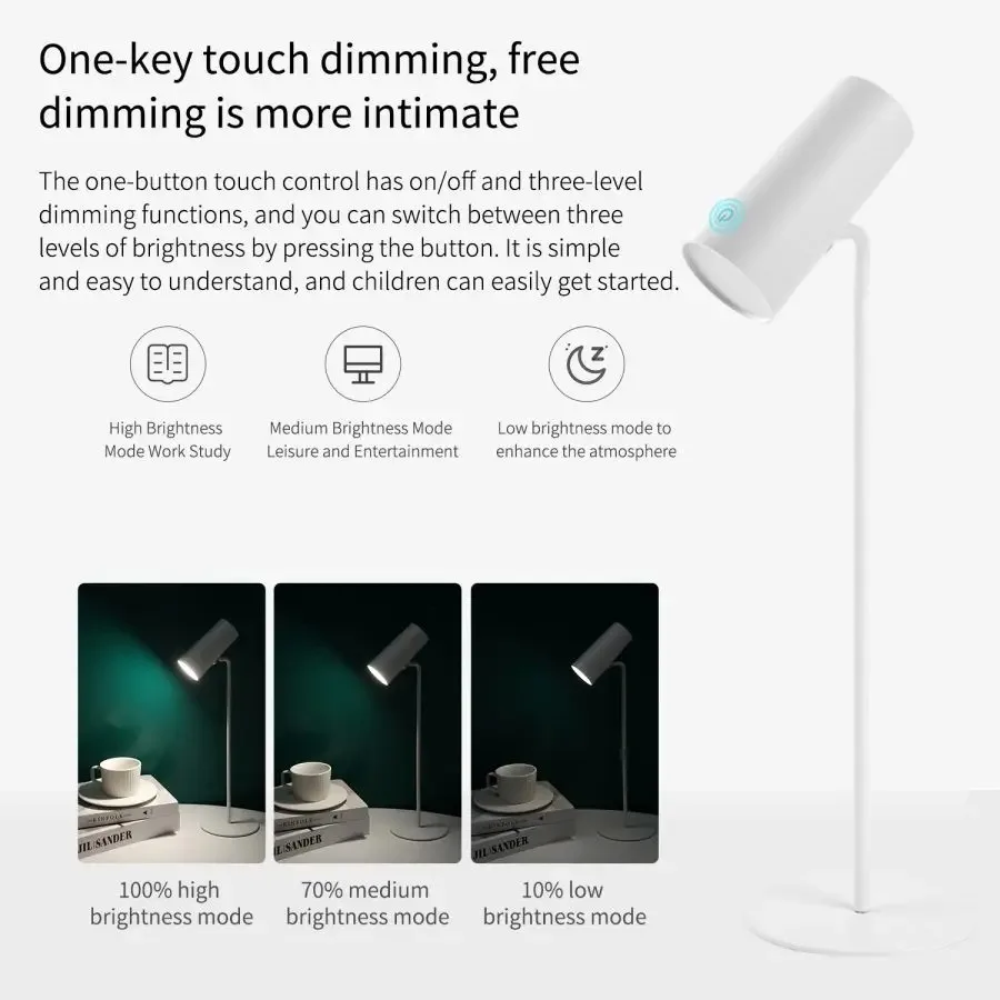 Sunset Eye Protection Table Lamp USB Touch Dimming Reading Light for Bedroom Desk - Image 2