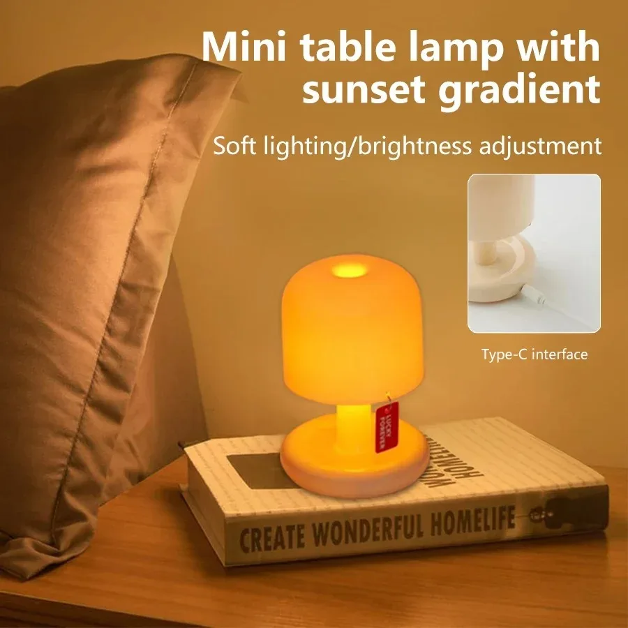 Sunset Night Light LED Table Lamp – Mini USB Rechargeable Mood Desk Bedside Lamp - Image 3