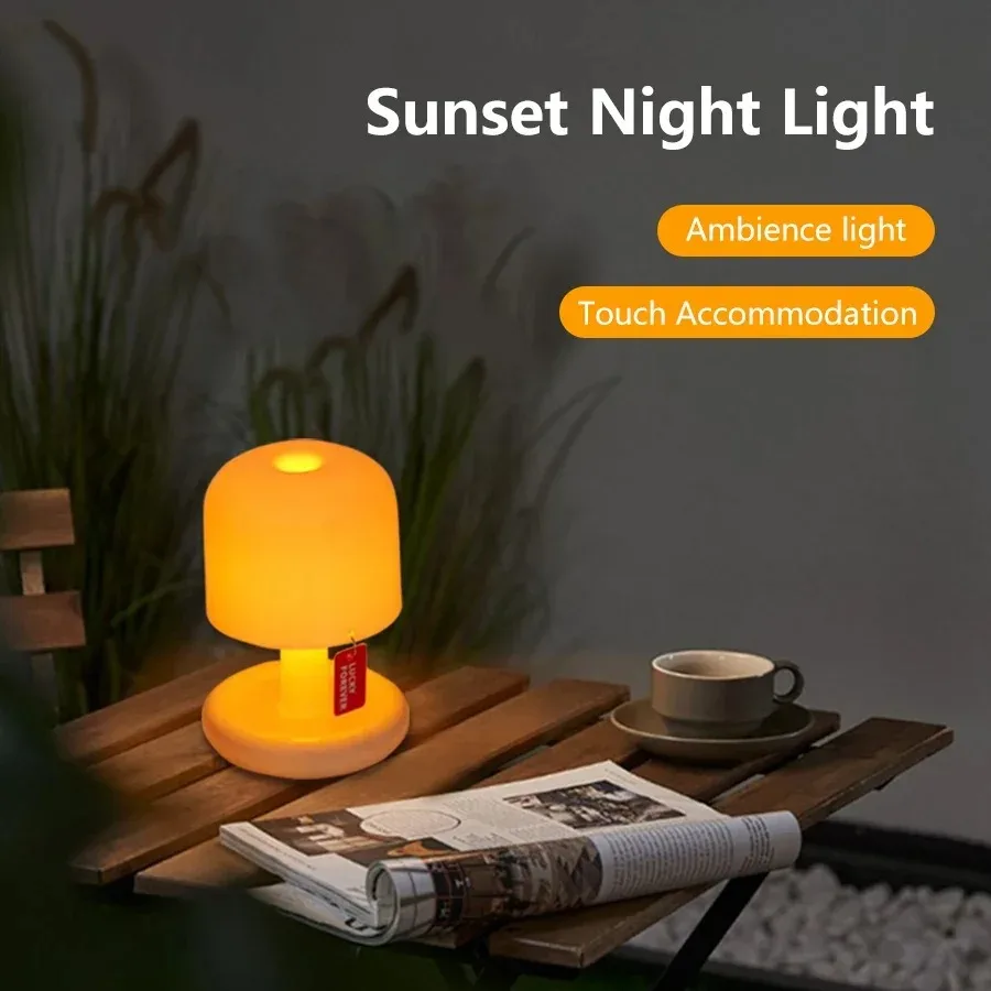Sunset Night Light LED Table Lamp – Mini USB Rechargeable Mood Desk Bedside Lamp - Image 4