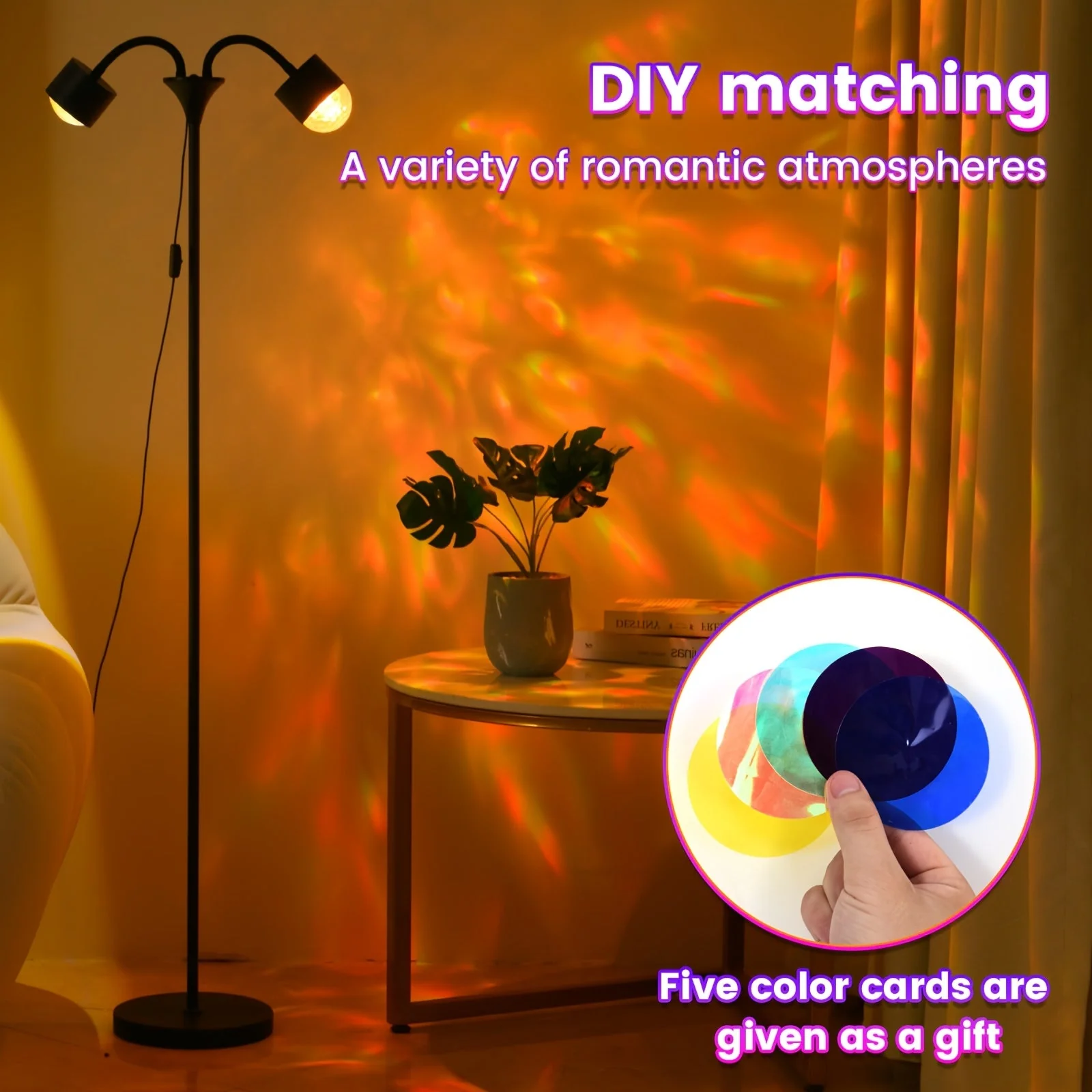 Sunset Ocean Wave Projector – Double RGB Mood Lamp with 360° Rotation & DIY Color - Image 11