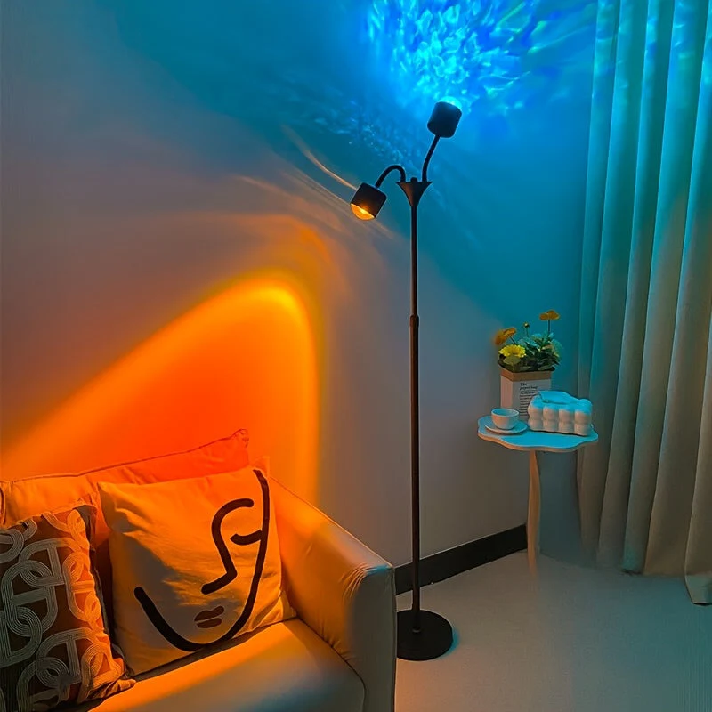 Sunset Ocean Wave Projector – Double RGB Mood Lamp with 360° Rotation & DIY Color - Image 3