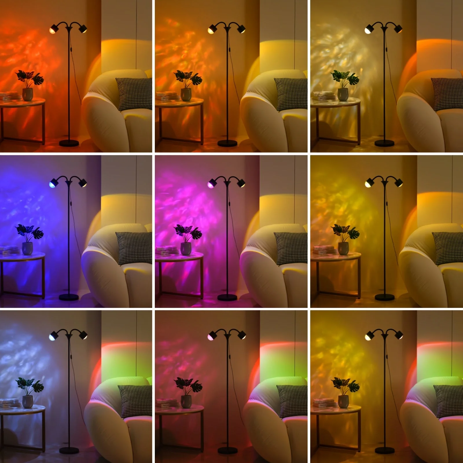 Sunset Ocean Wave Projector – Double RGB Mood Lamp with 360° Rotation & DIY Color - Image 7