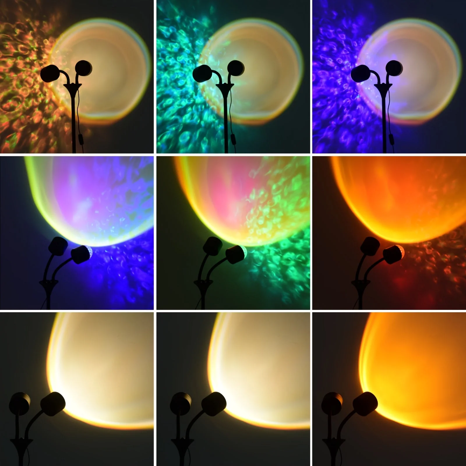 Sunset Ocean Wave Projector – Double RGB Mood Lamp with 360° Rotation & DIY Color - Image 8