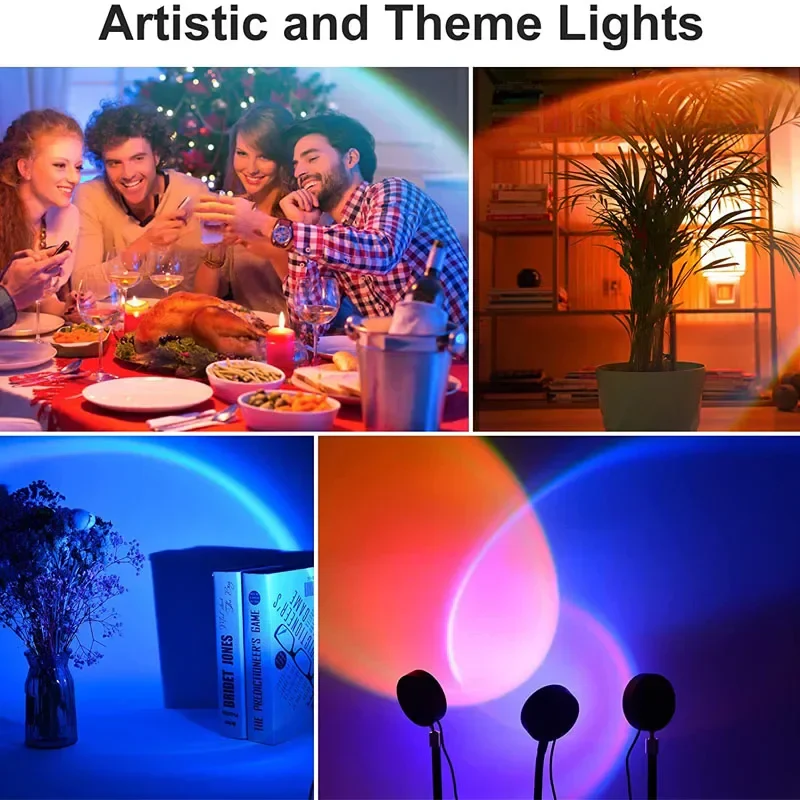 Sunset Projector Lamp Rainbow LED Night Light Bedroom Room Decor Wall Table Lamp - Image 5