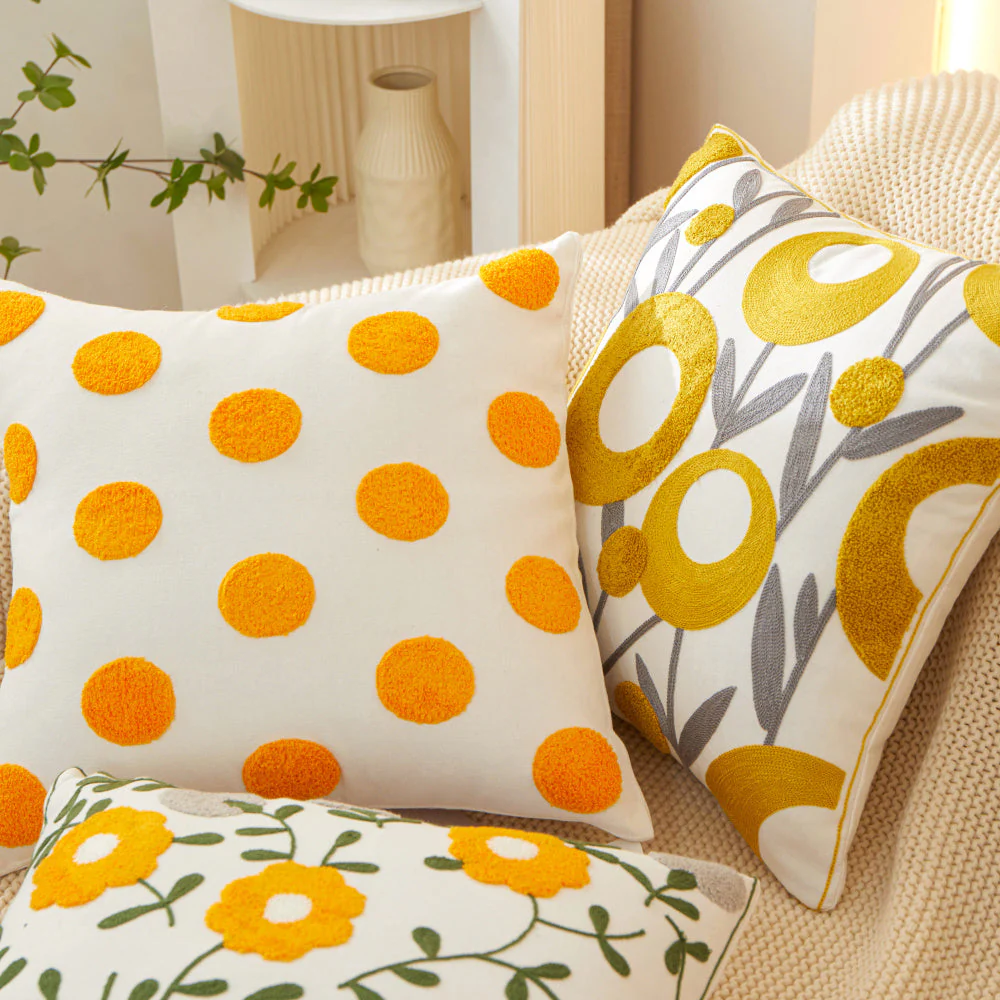 Sunshine Blossom Whimsical Floral Square Throw Pillow (With 450g insert) 18''x18'' pack of 1 - Image 7